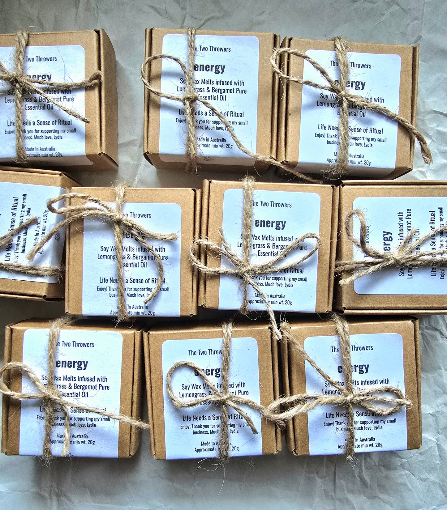 Energy - Soy Wax Melt with Lemongrass & Bergamot Pure Essential Oils