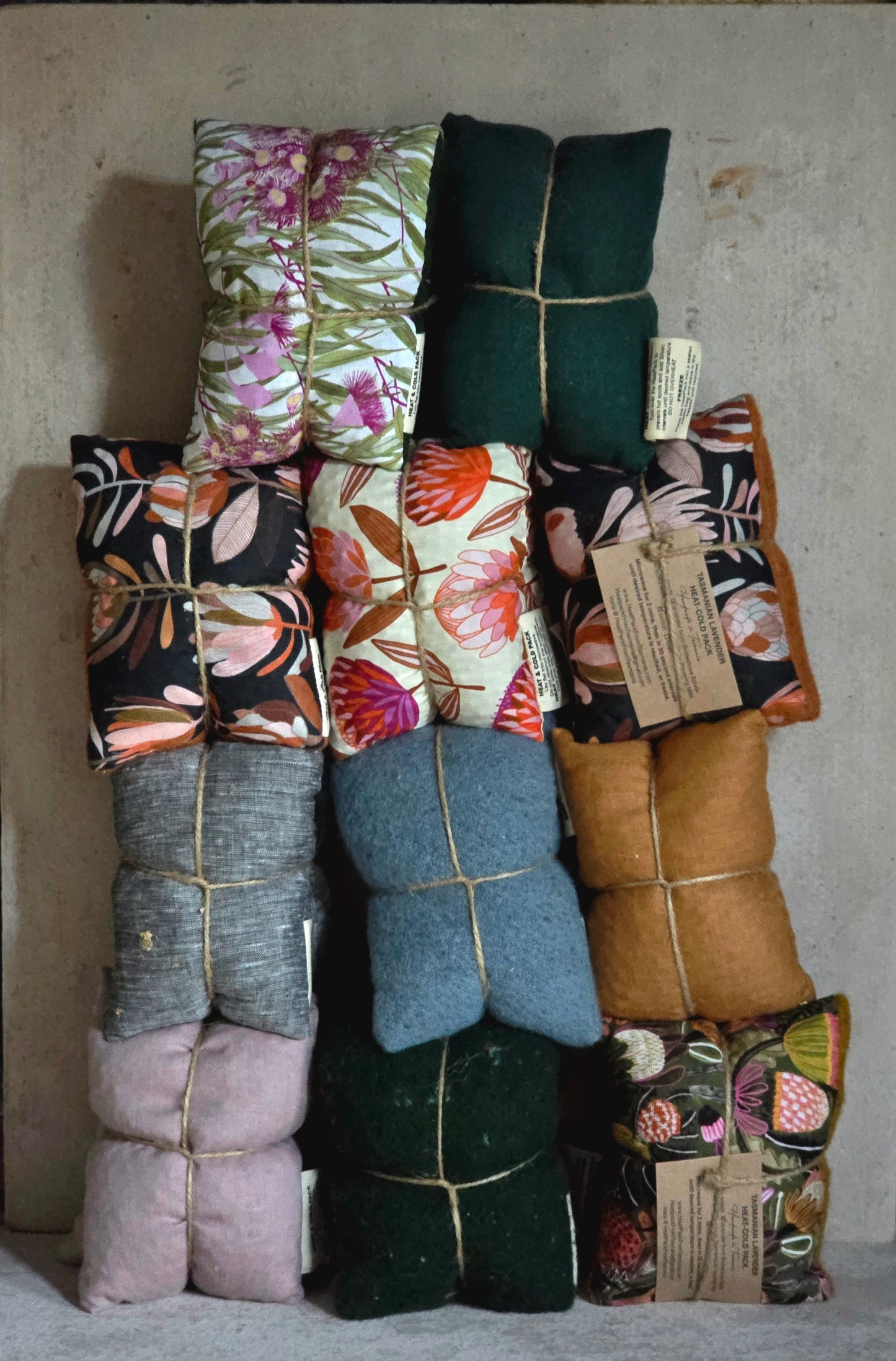 Tasmanian Handmade Heat - Cold Packs filled with Lupin Seeds & Tasmanian Lavendar Buds