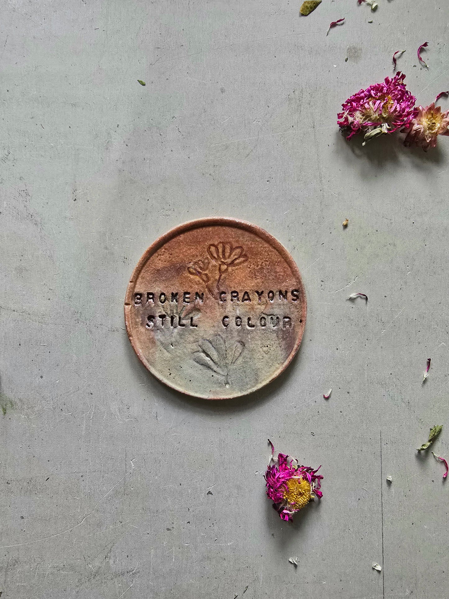 Handmade with your Quote Trinket Dish | Ceramic Coaster, Soap Dish, Jewellery Holder, Tealight Plate | Handpainted Rustic Pottery with Inspirational Quotes | Unique Gift Idea