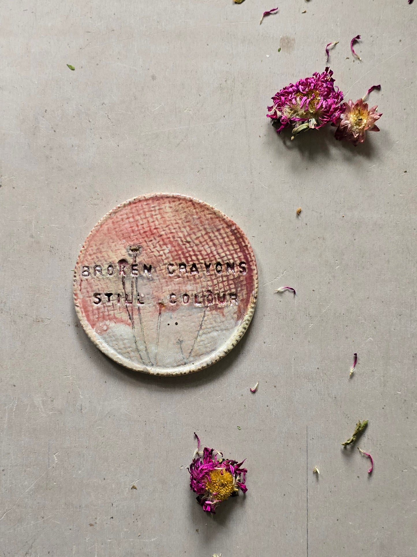 Handmade with your Quote Trinket Dish | Ceramic Coaster, Soap Dish, Jewellery Holder, Tealight Plate | Handpainted Rustic Pottery with Inspirational Quotes | Unique Gift Idea