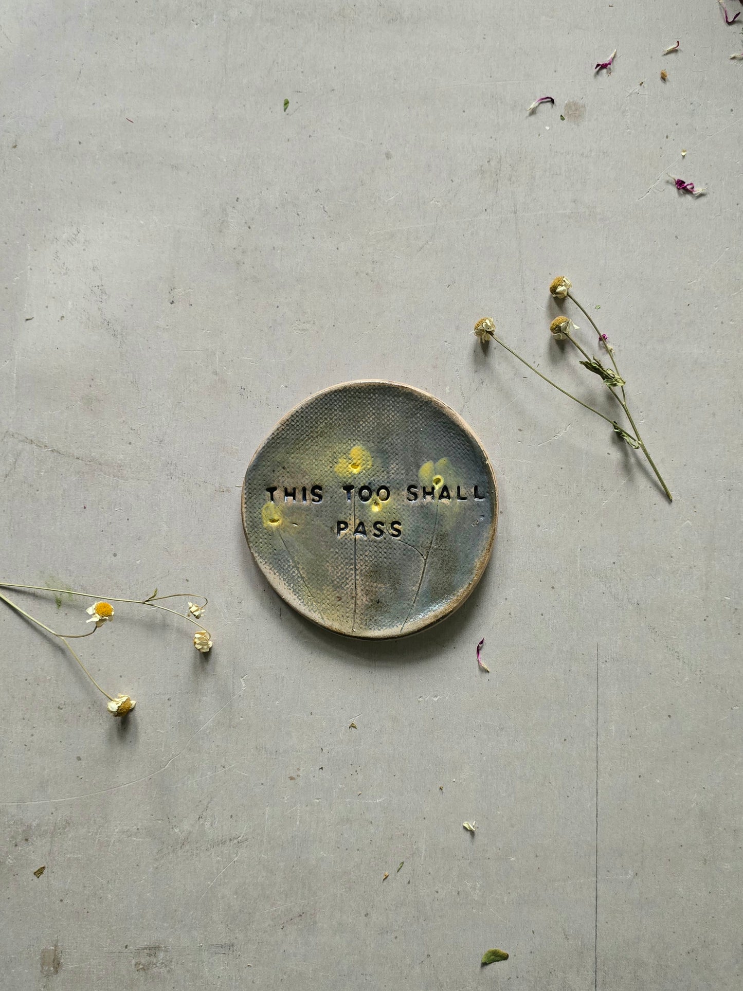 Handmade with your Quote Trinket Dish | Ceramic Coaster, Soap Dish, Jewellery Holder, Tealight Plate | Handpainted Rustic Pottery with Inspirational Quotes | Unique Gift Idea
