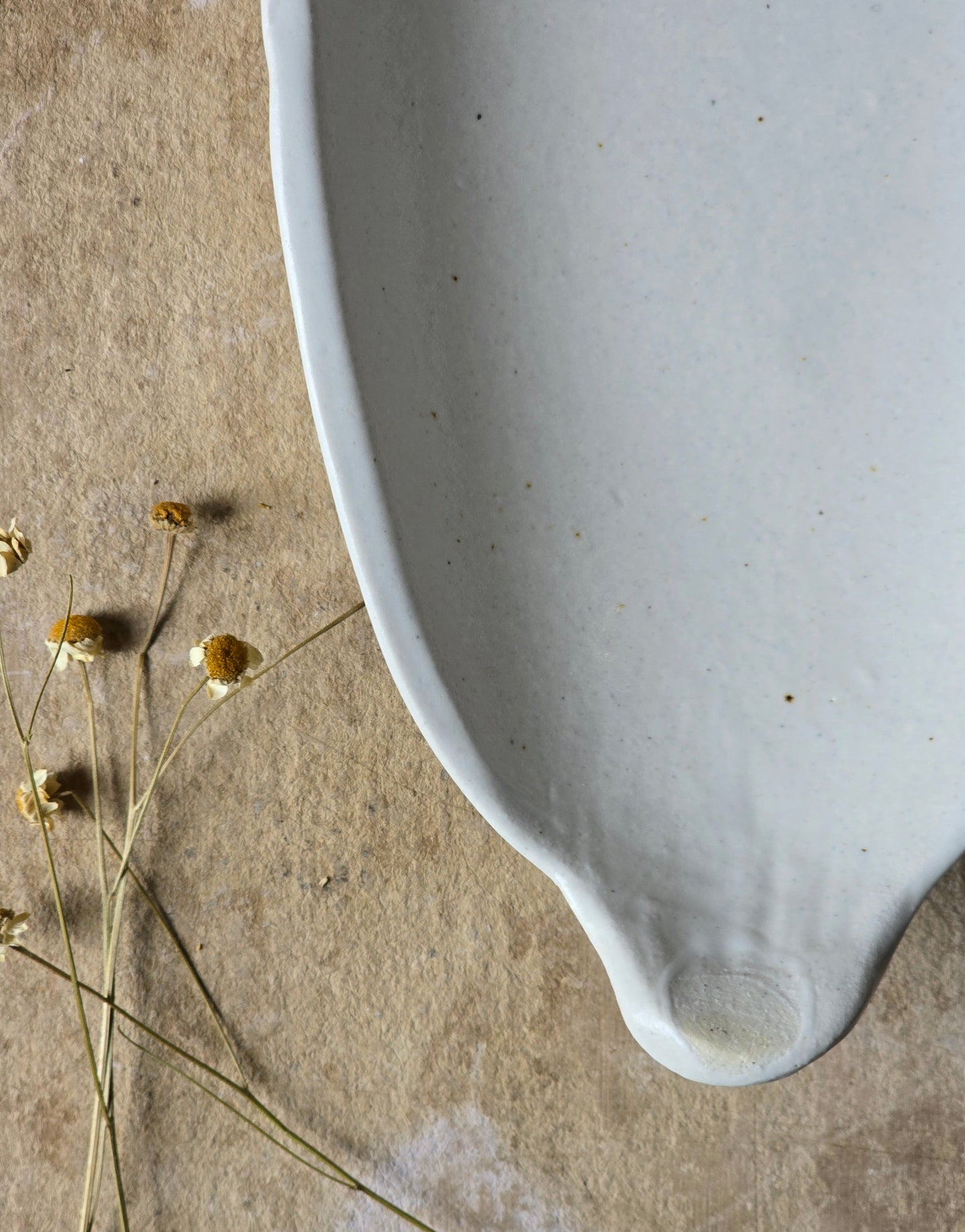 Handmade White Oval Ceramic Serving Dish | Rustic Stoneware Platter with Earthy Clay Flecks | Versatile Artisan Bowl | Everyday Functional Pottery | Modern Farmhouse Kitchen Decor