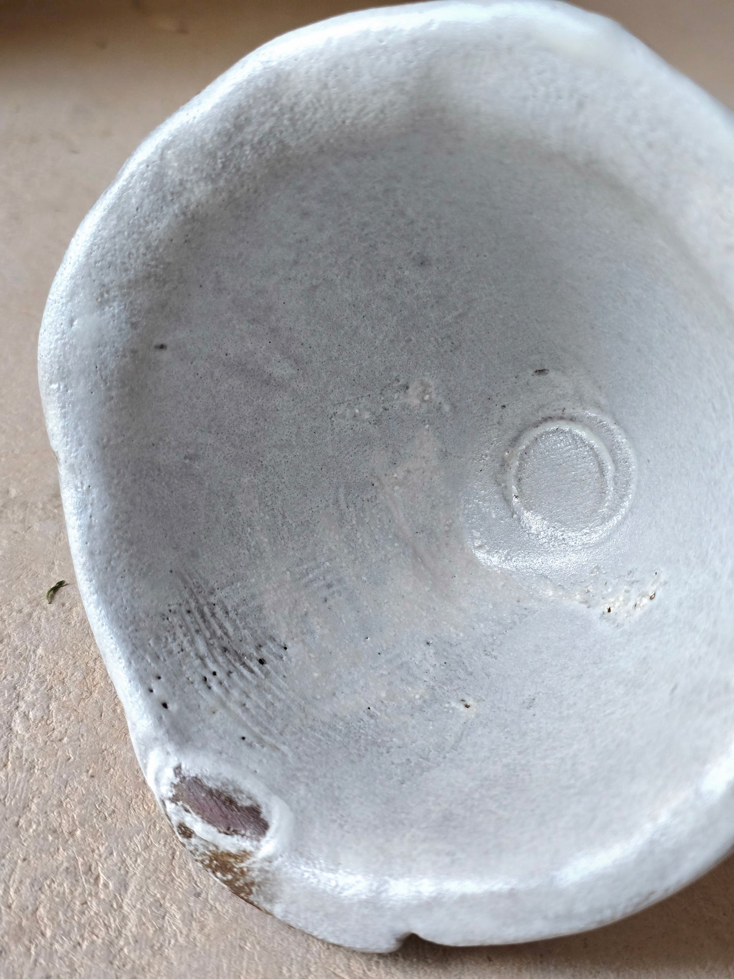 Handmade Ceramic Rustic Bowl – Mahogany Clay with Matte White Glaze, Rustic Conical Dish