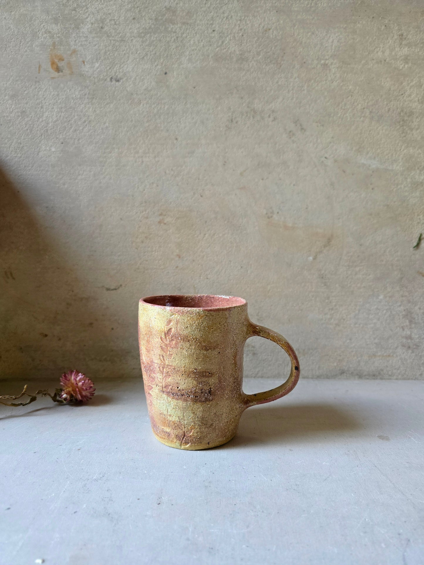 Handmade Rustic Pottery Cup – Raspberry Biscuit or Venetian Glaze | Unique Textured Ceramic Mug | Artisan Gift