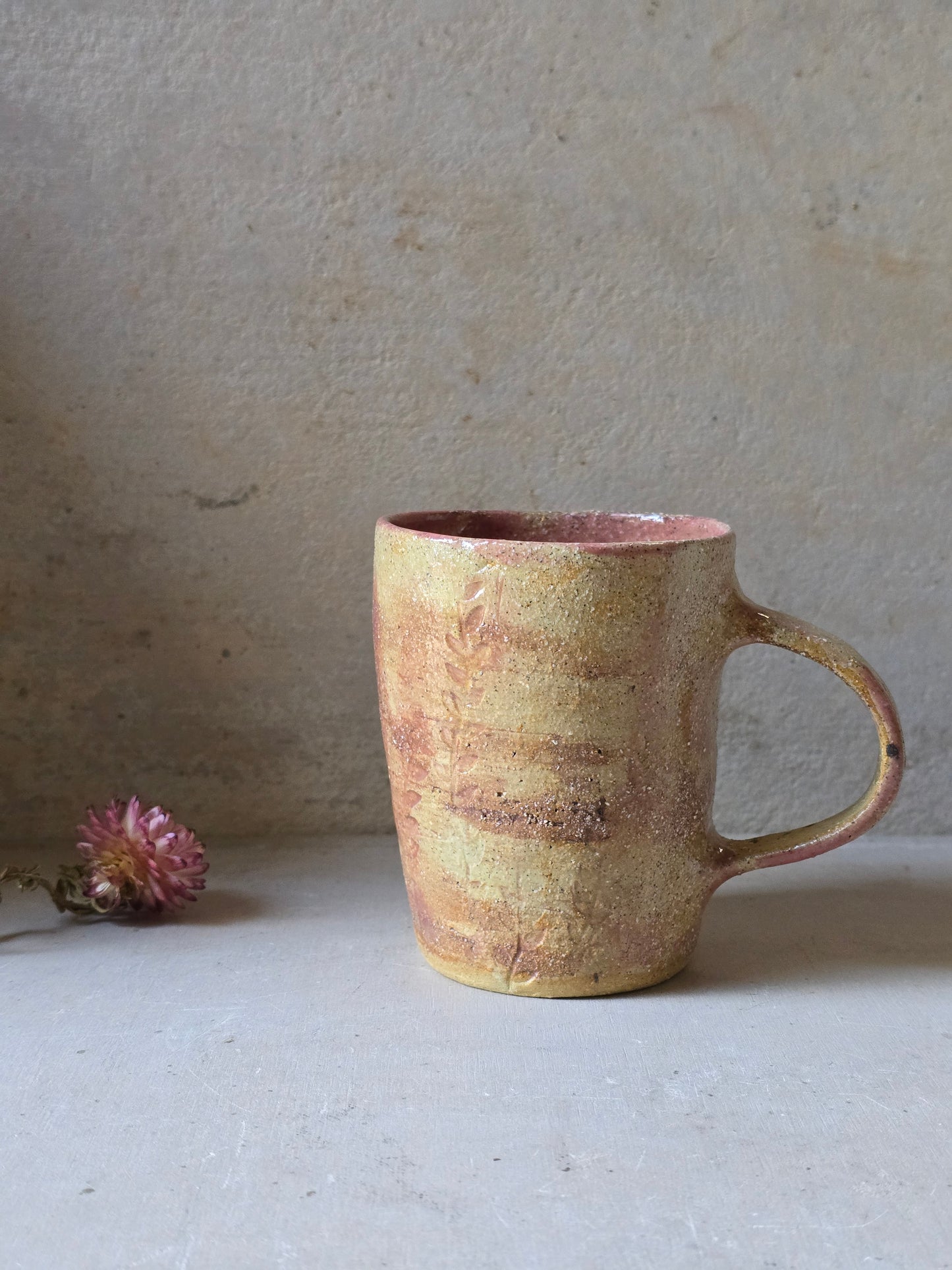 Handmade Rustic Pottery Cup – Raspberry Biscuit or Venetian Glaze | Unique Textured Ceramic Mug | Artisan Gift