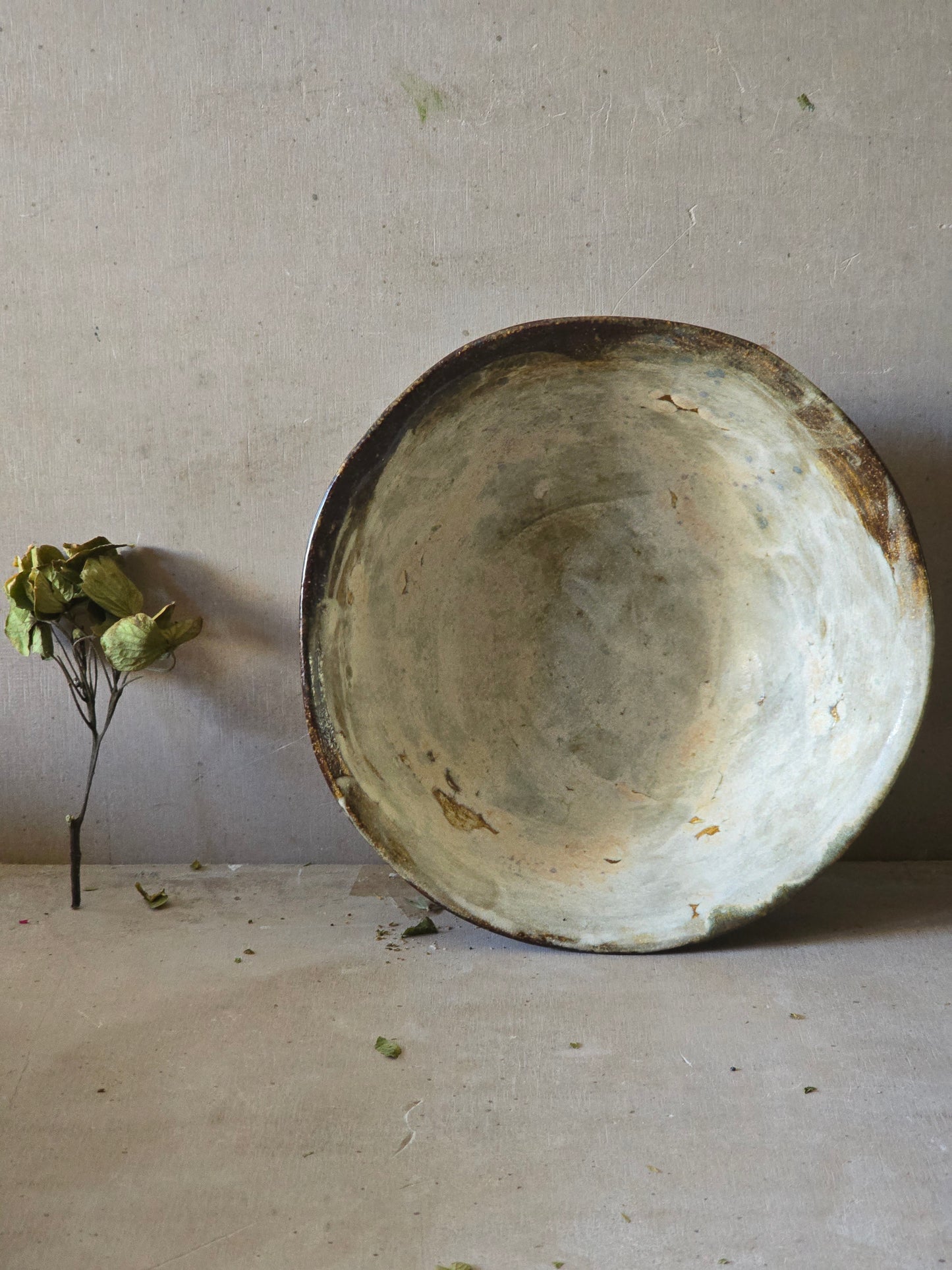 Handmade Ceramic Bowls – Layered Cream, Green & Grey Glaze on Stoneware