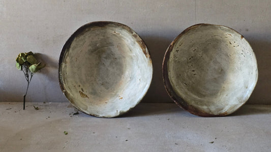 Handmade Ceramic Bowls – Layered Cream, Green & Grey Glaze on Stoneware