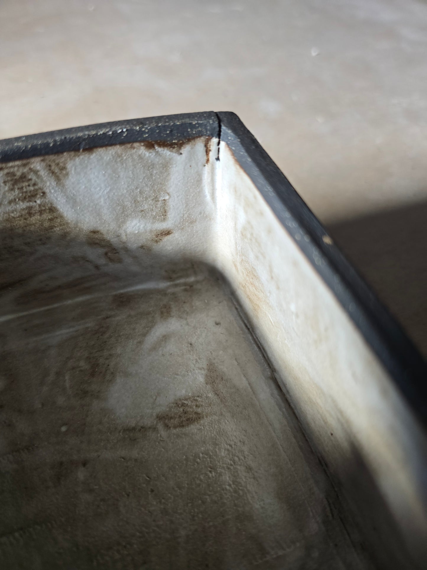 Handmade Rustic Butter Dish – White & Soft Grey Glaze on Black Clay (Imperfect, Discounted)
