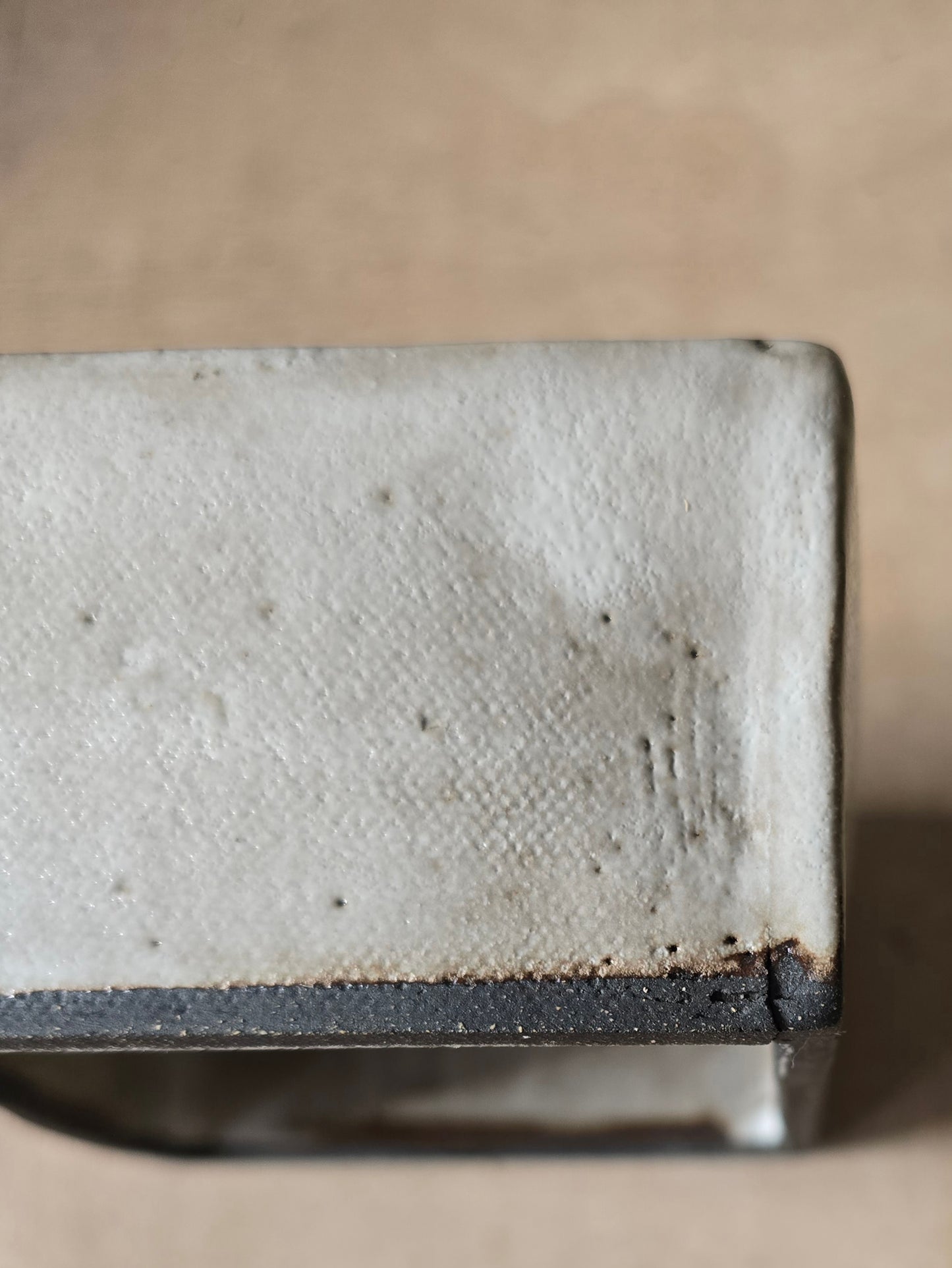 Handmade Rustic Butter Dish – White & Soft Grey Glaze on Black Clay (Imperfect, Discounted)
