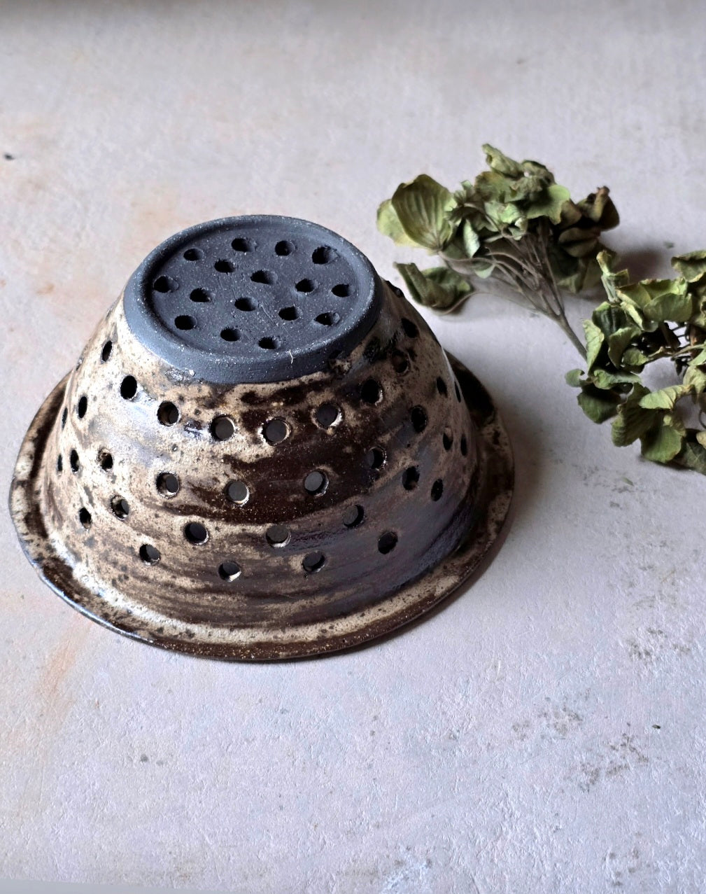 Product Title: Rustic Ceramic Strainers – Small Berry & Olive Colanders - Tea Leaves Strainer