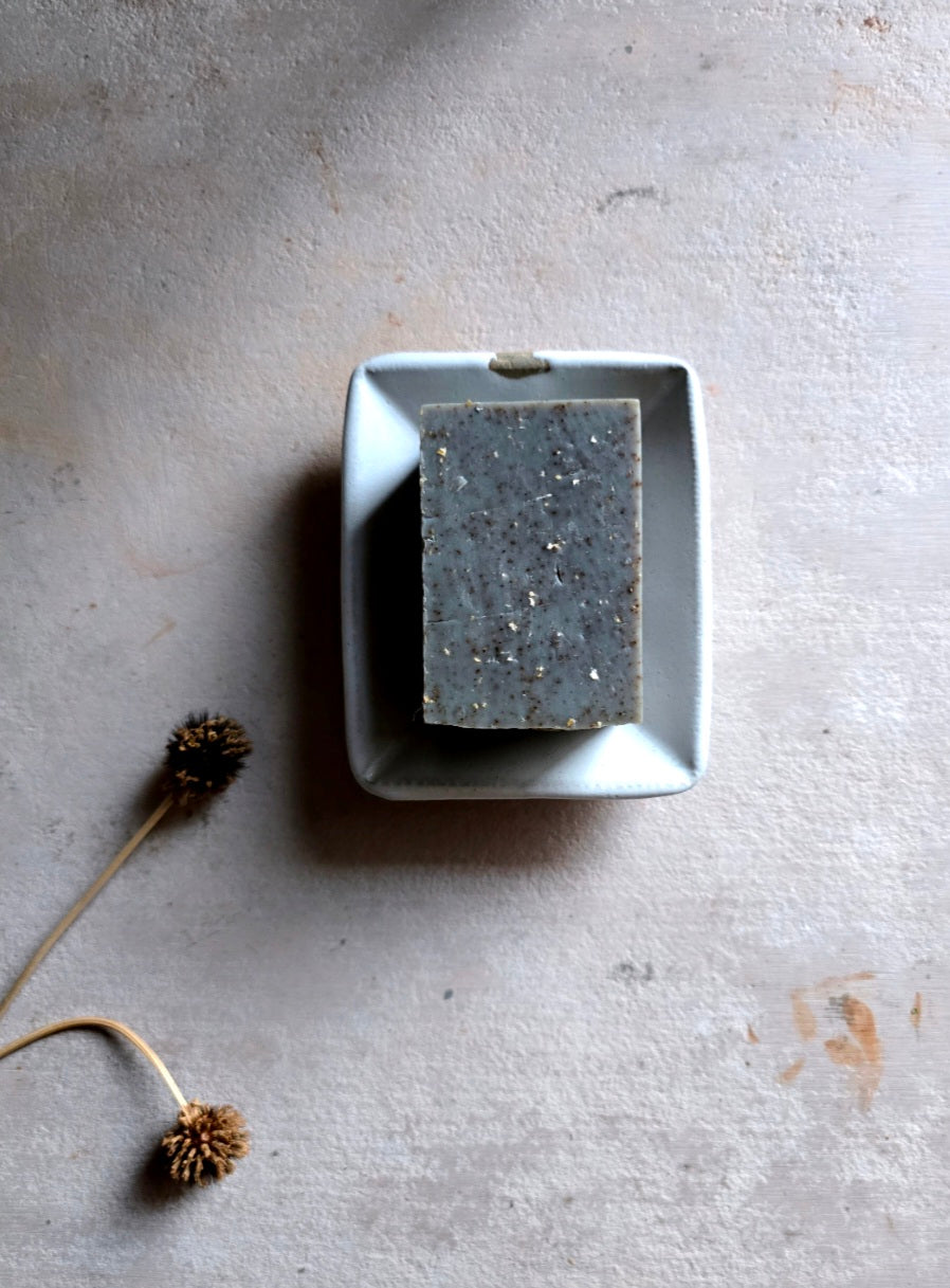 Handcrafted Rectangular Ceramic Soap Dish with Drip Tray | Two Piece Pottery Soap Holder | Modern Rustic Bathroom Decor | Gift for Home | Trinket Tray