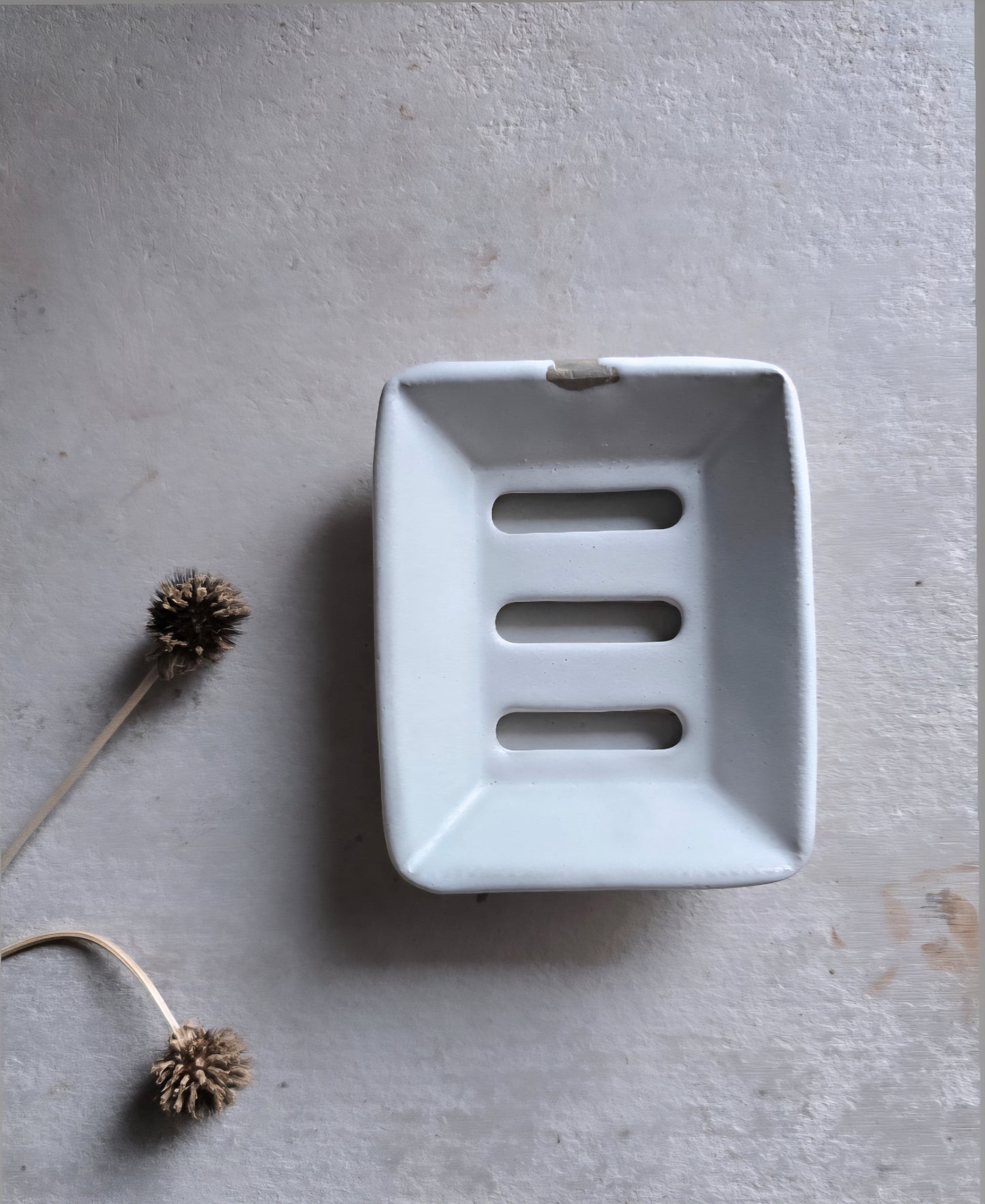 Handcrafted Rectangular Ceramic Soap Dish with Drip Tray | Two Piece Pottery Soap Holder | Modern Rustic Bathroom Decor | Gift for Home | Trinket Tray