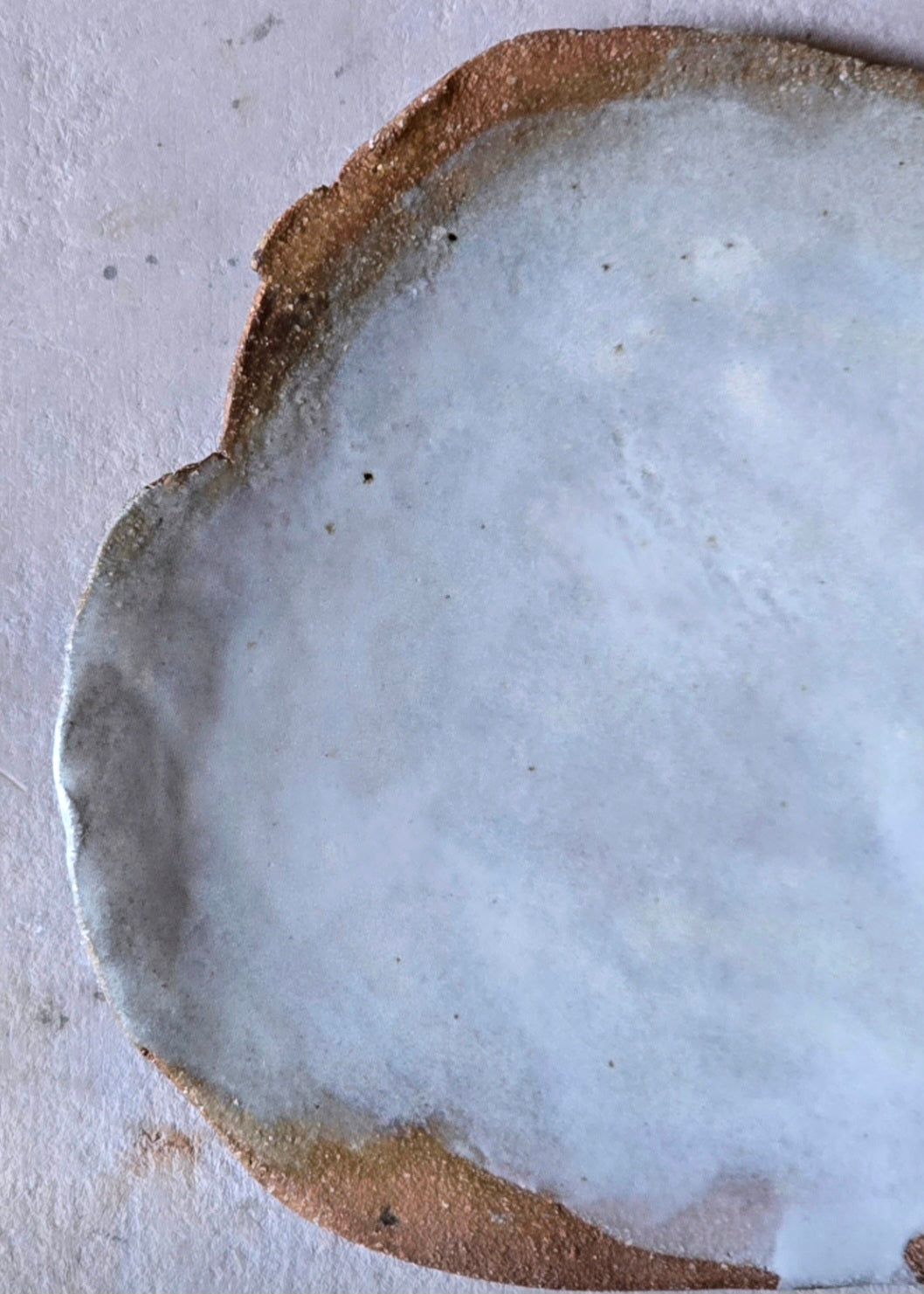 Handmade Sun and Moon Plate – Rustic Burnt Umber Clay with Organic Form & White Glaze | 18cm Snack or Decor Plate