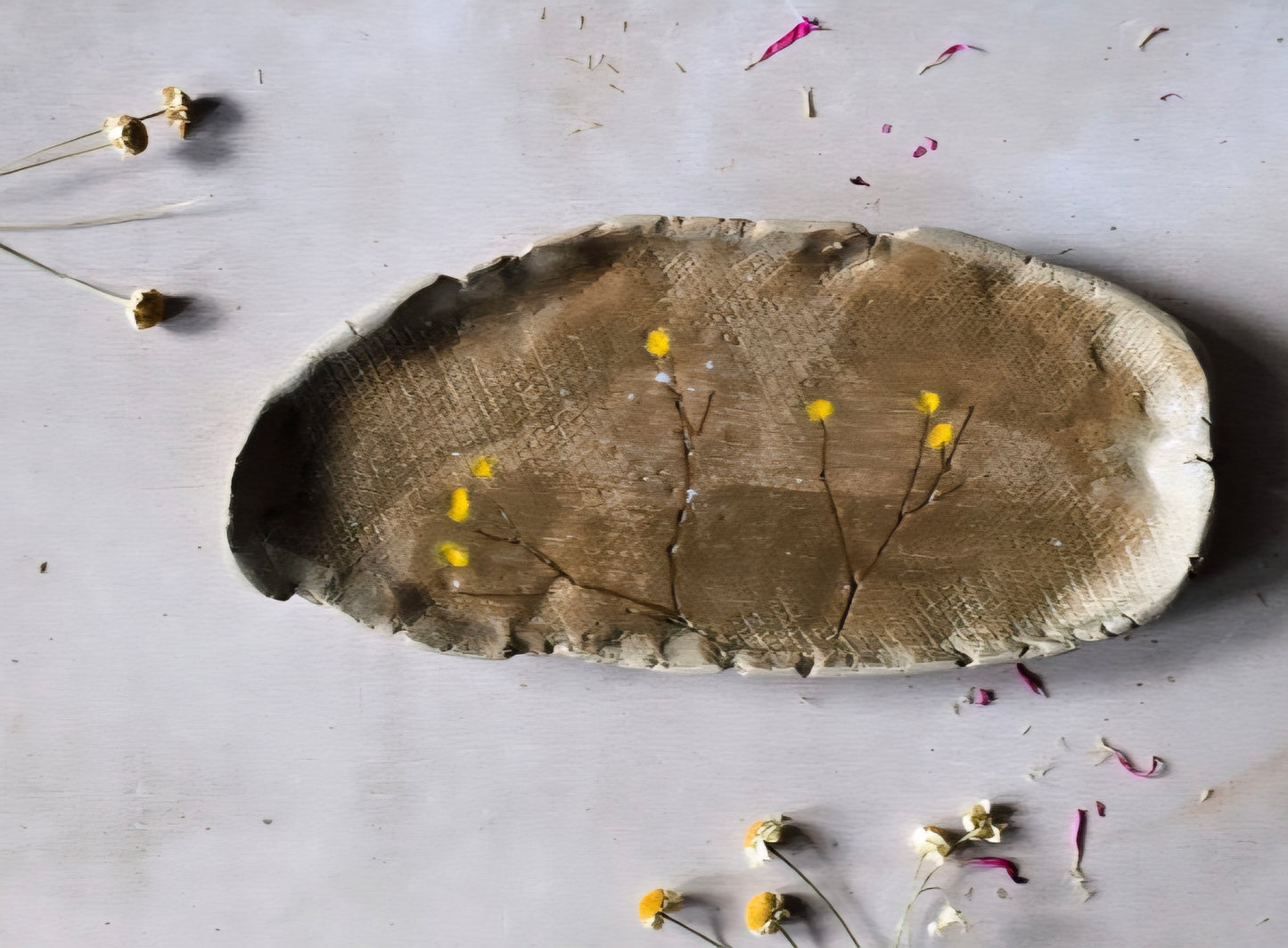 Hand-Painted Trinket Trays – Nature-Inspired Ceramic Catchalls | Multi-Use Decorative Dishes