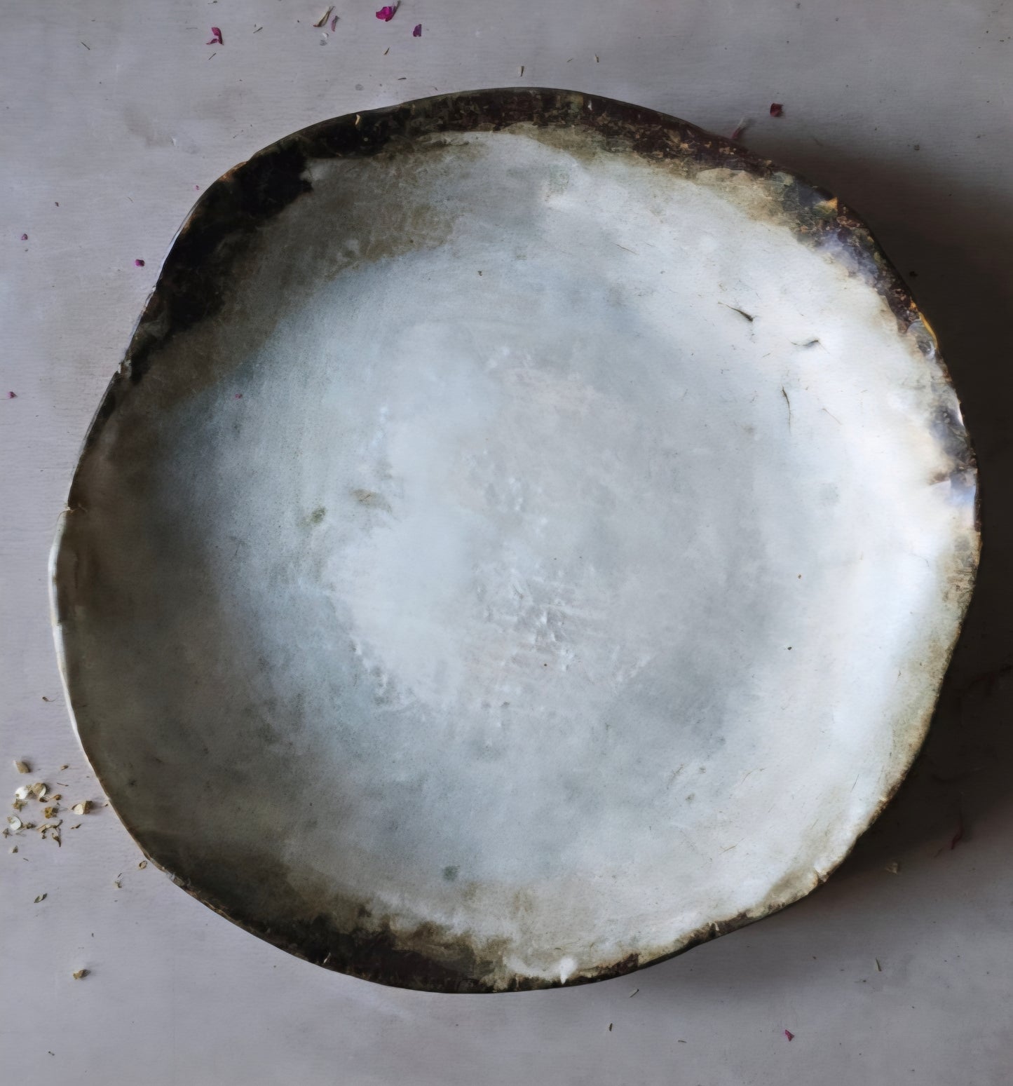 Placid Moon Dish – Rustic Artisan Dinner Plate with Muted Earthy Glazes (22cm)