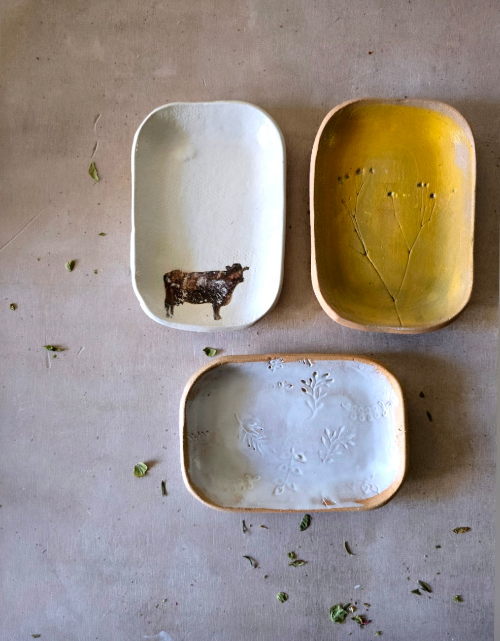 Handmade Ceramic Trinket Tray | Soap Dish, Nibble Plate, Tealight Holder, Sage Stick Tray | Rustic Bits & Bobs Dish – Multiple Styles