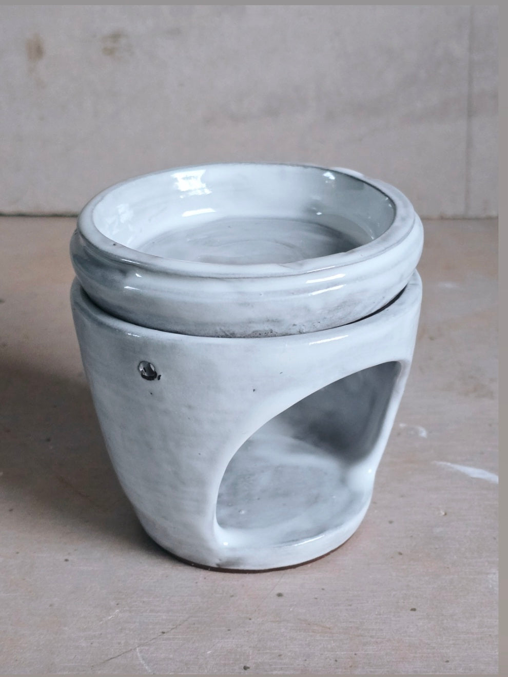 Handmade Ceramic Oil Burner – Essential Oil & Wax Melt Burner | Matte White, Glossy White, or Mahogany Clay Finish