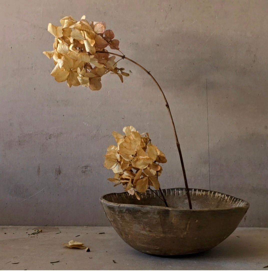 Handmade Medium Ceramic Bowl – Caramel Latte Glaze on Black Clay with Decorative Rim