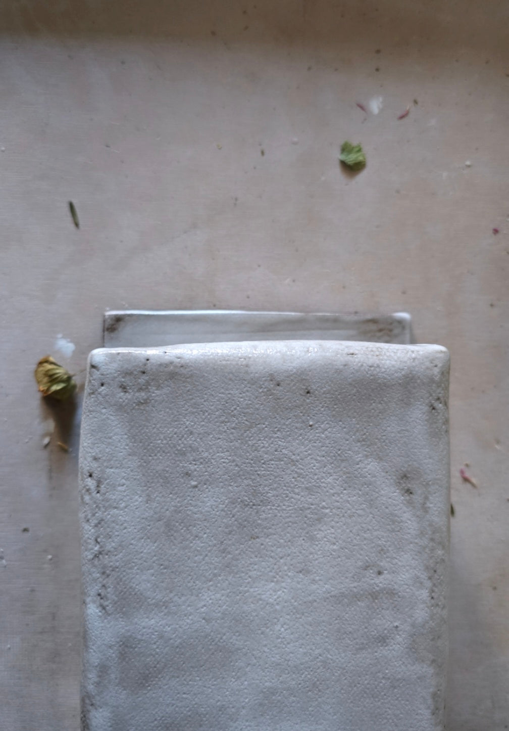 Handmade Rustic Butter Dish – White & Soft Grey Glaze on Black Clay (Imperfect, Discounted)