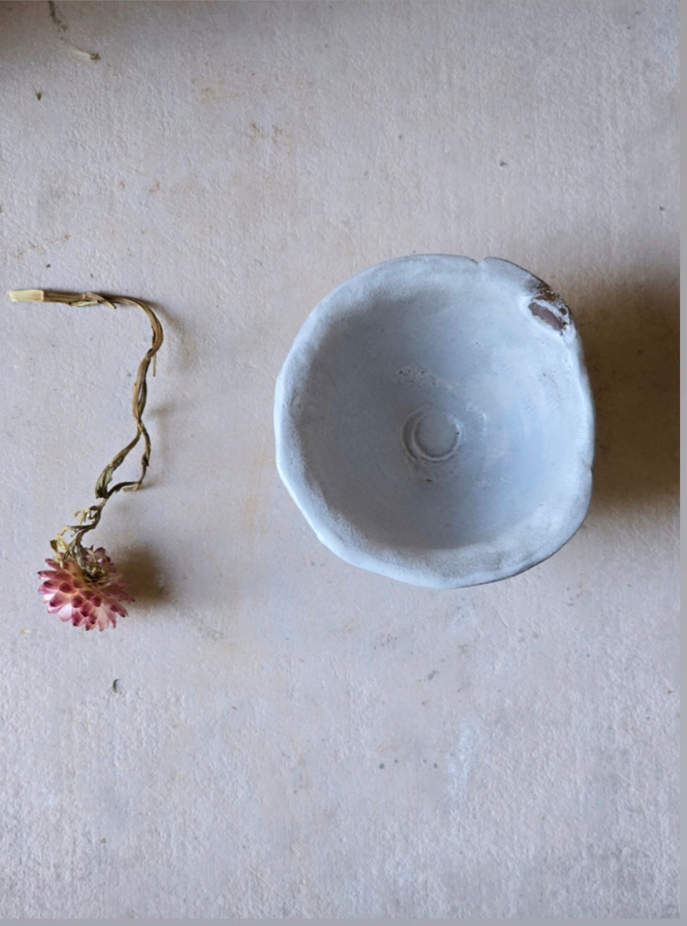 Handmade Ceramic Rustic Bowl – Mahogany Clay with Matte White Glaze, Rustic Conical Dish