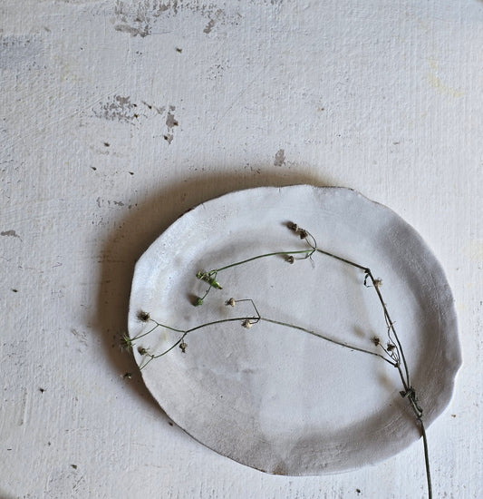 minimalist large white serving platter