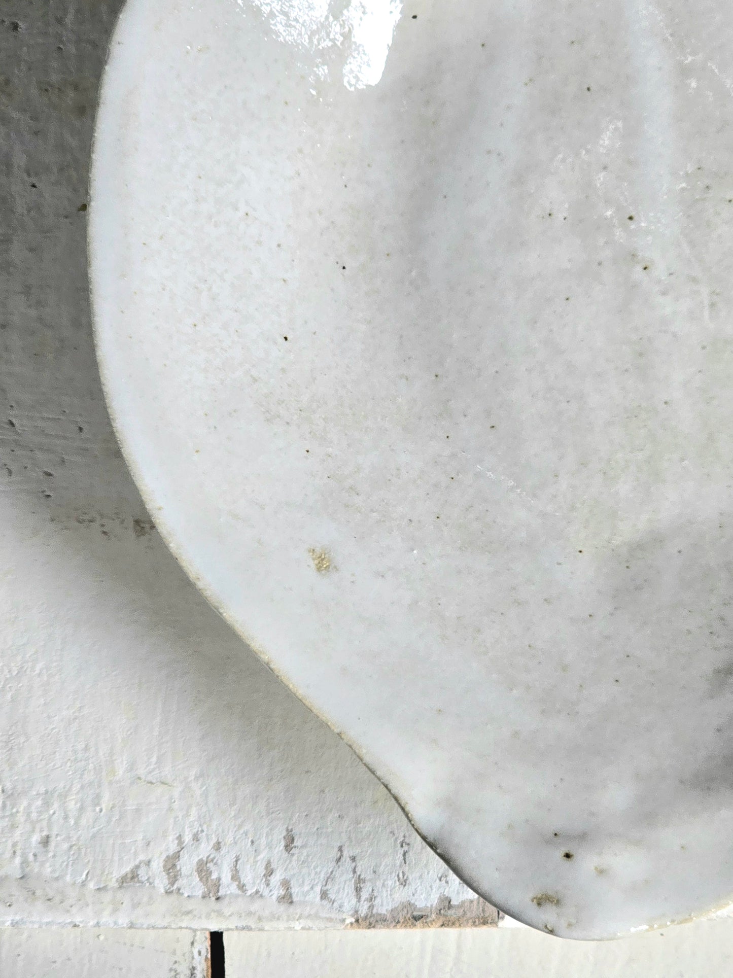 stoney white organic shape serving dish