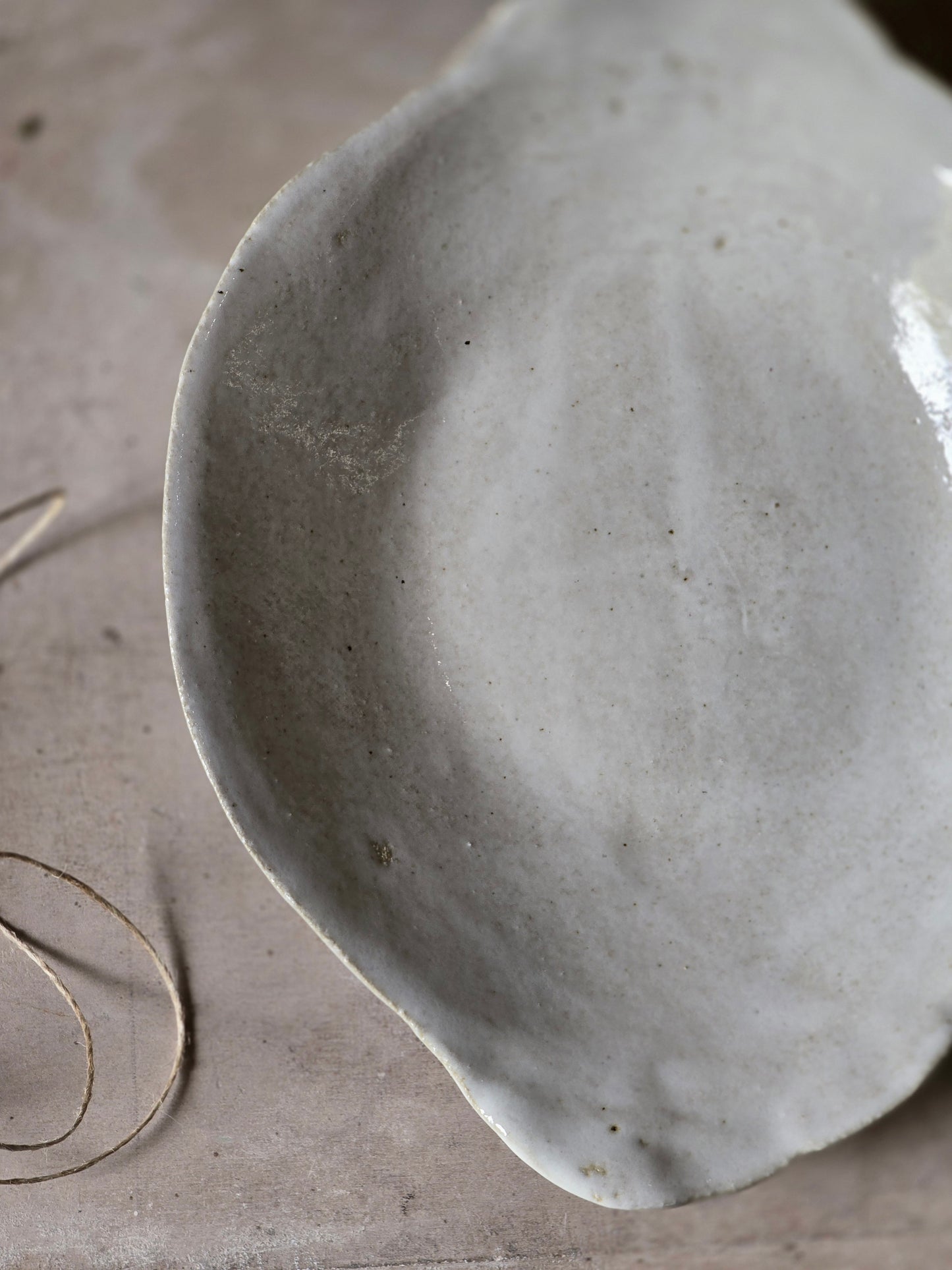 stoney white organic shape serving dish