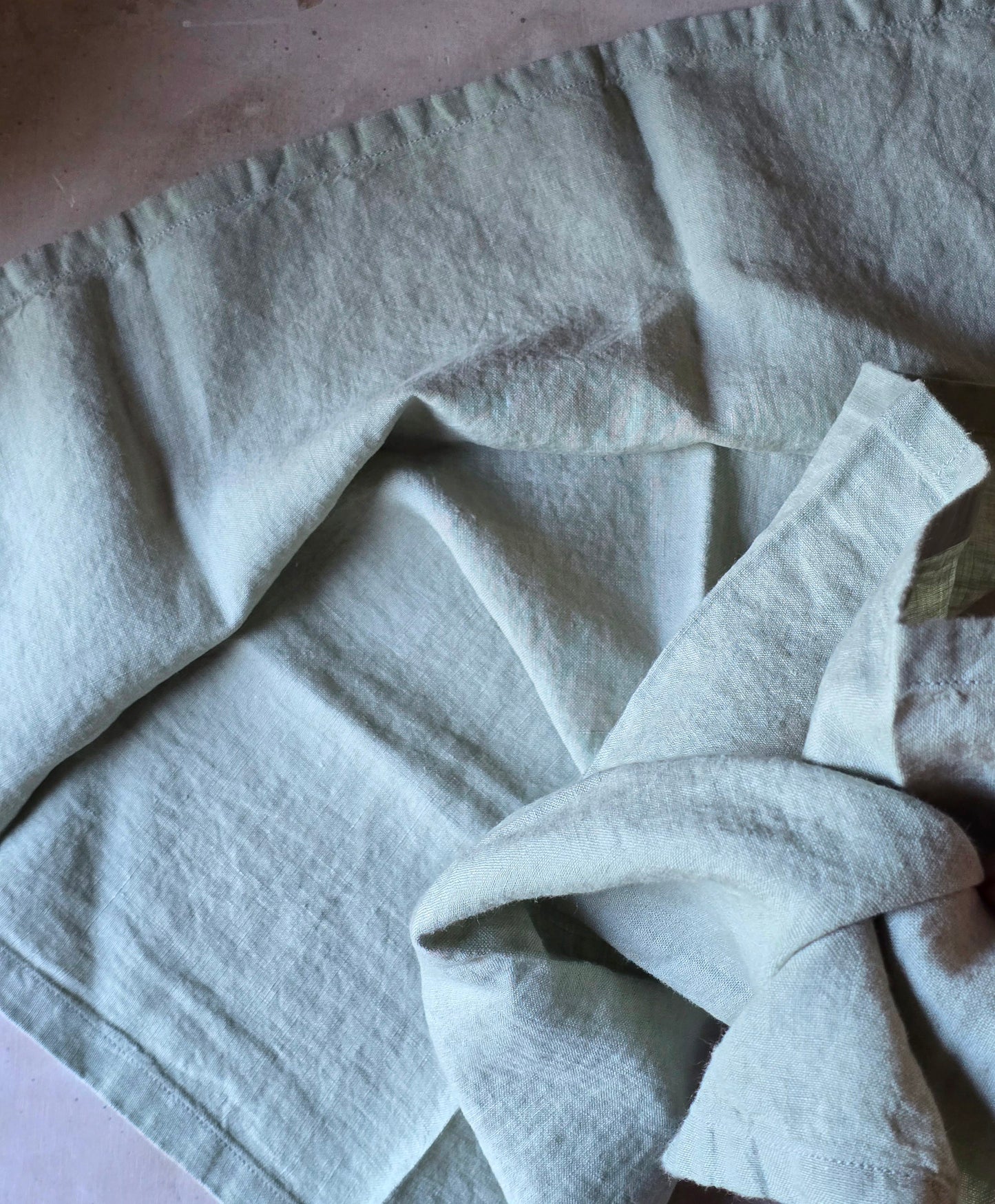 sage 100% stonewashed linen tea towel