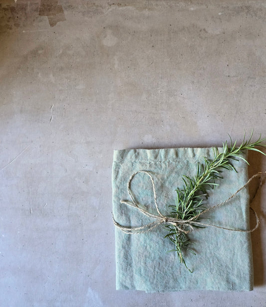 sage 100% stonewashed linen tea towel