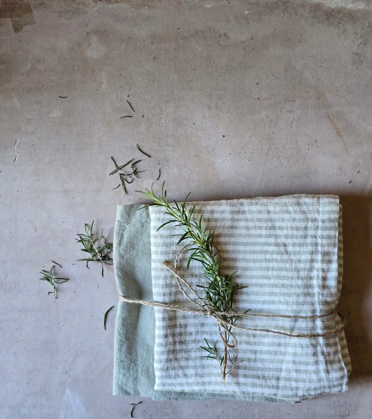 sage 100% stonewashed linen tea towel