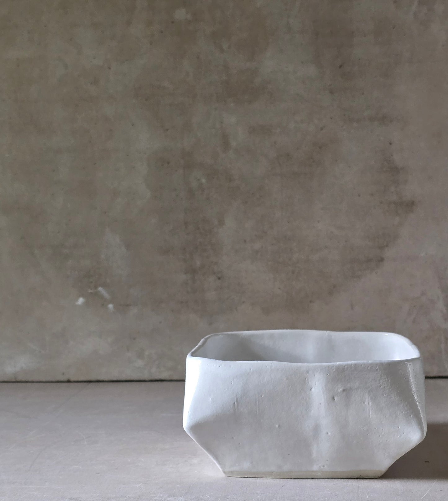 Silky Smooth white stoneware Darted vessels