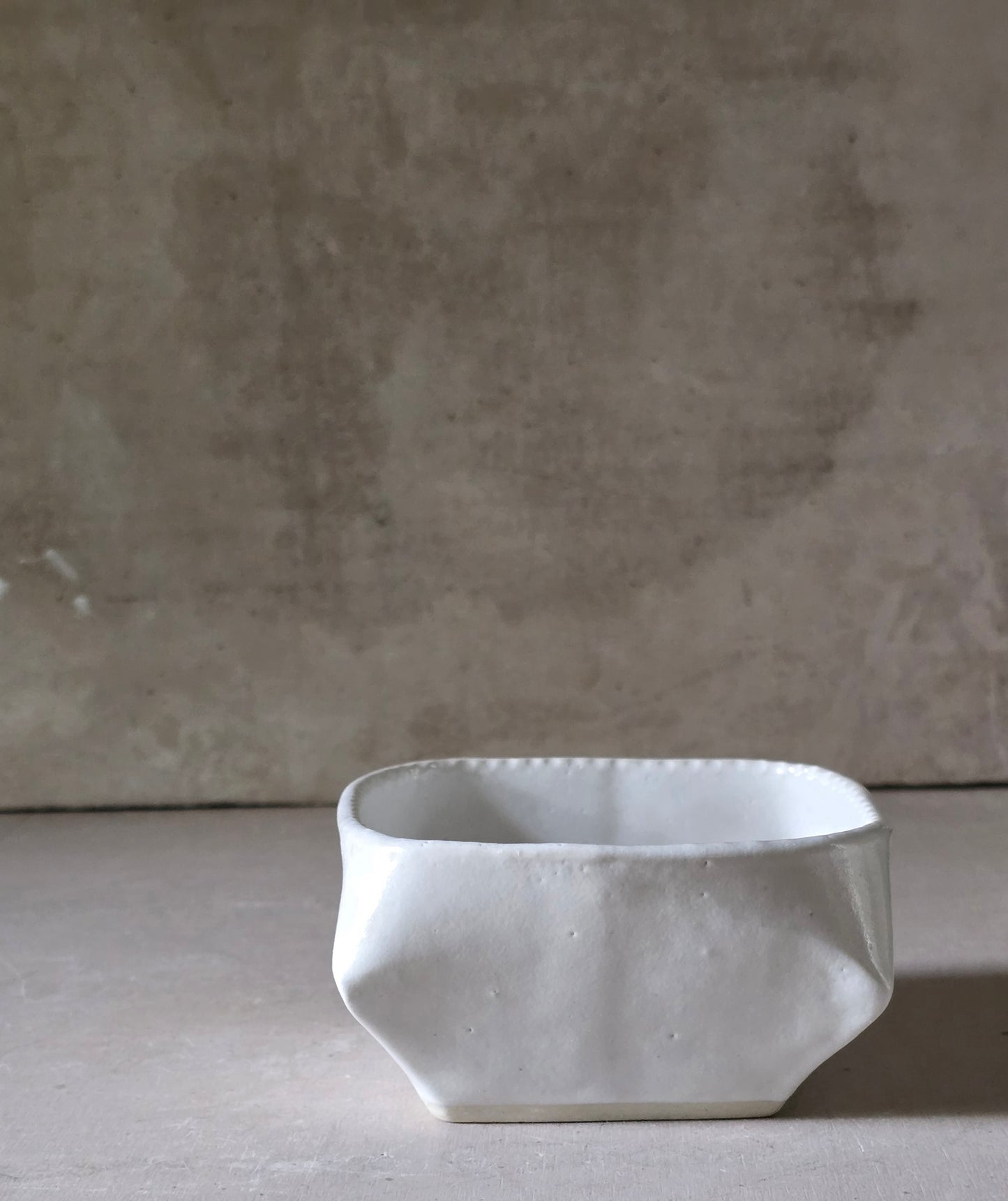 Silky Smooth white stoneware Darted vessels