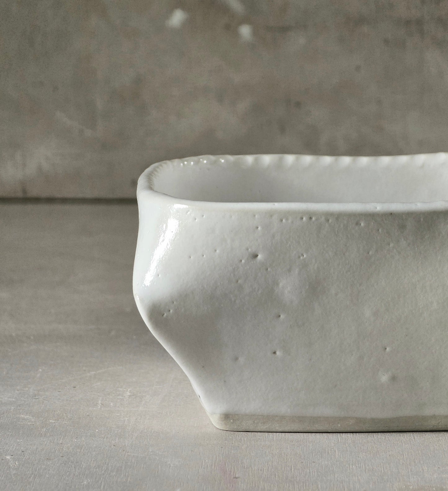 Silky Smooth white stoneware Darted vessels