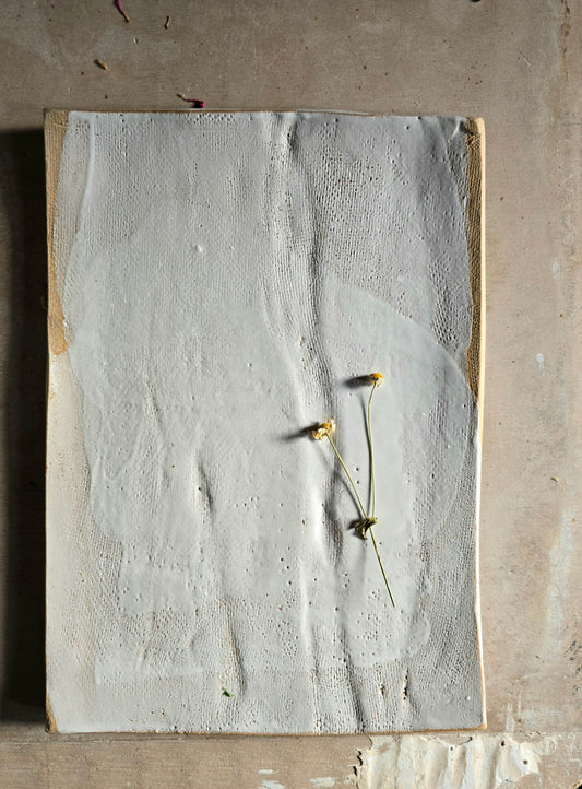 Rustic Textured Ceramic Serving Board – Handcrafted Buff Biscuit Clay Cheese Platter