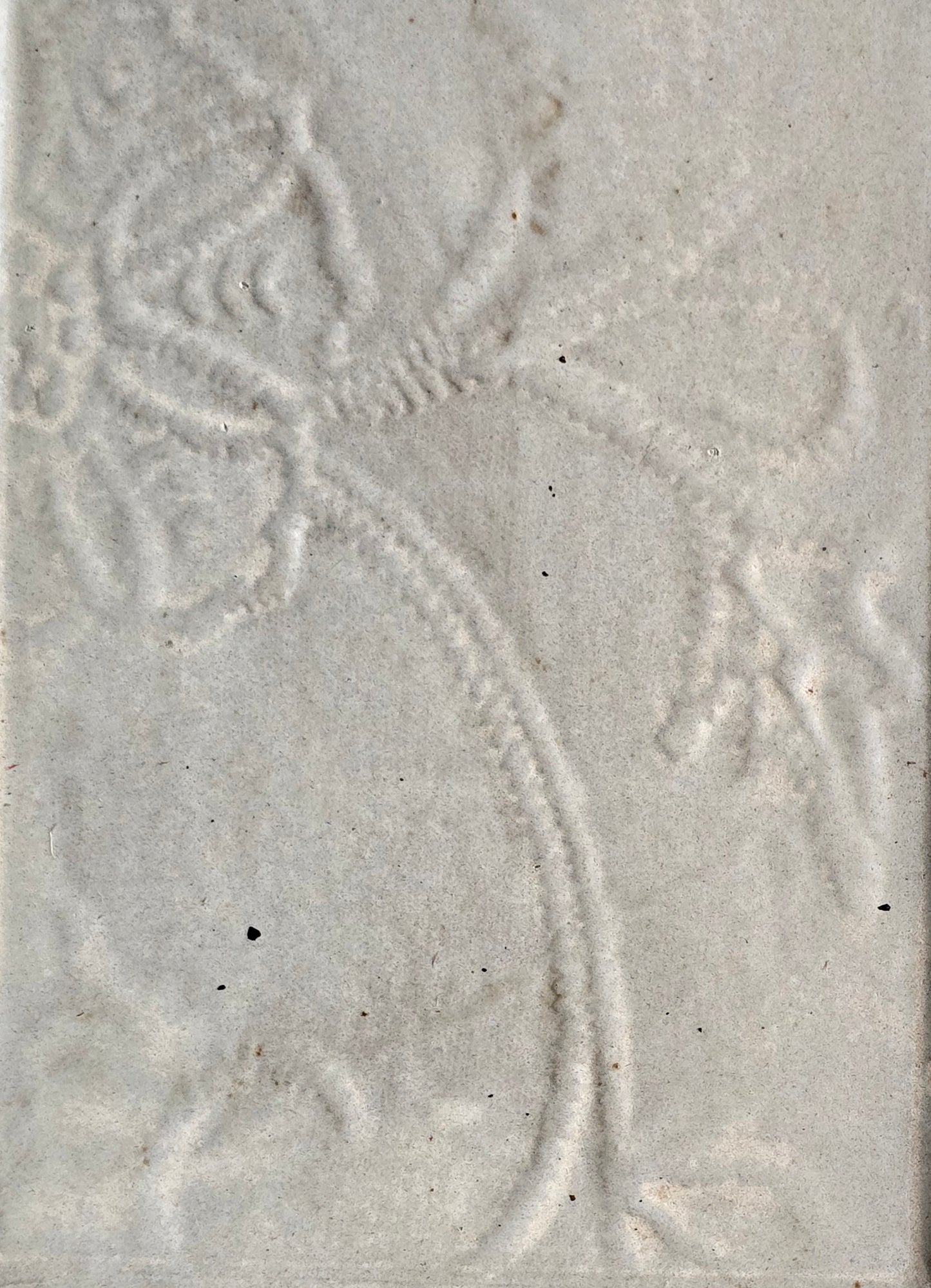 Handcrafted Rectangular Floral Embossed Serving Dish | Matte Earthy Beige | Timeless Ceramic Serveware