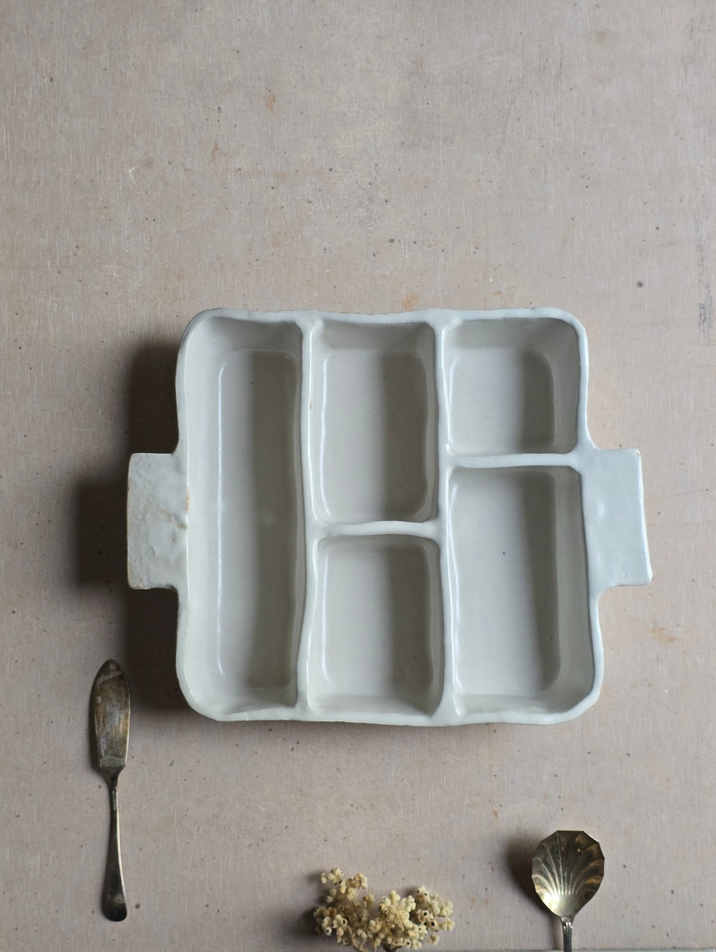 White Harvest Square — Handcrafted Serving Tray