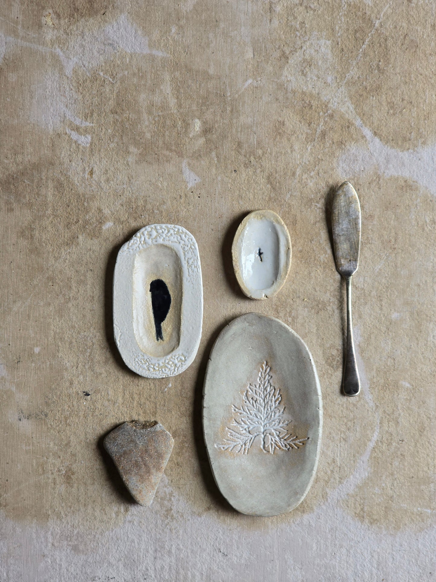 “Symbols of Stillness” – Handcrafted Trinket Dish Collection
(Featuring: The Cross • The Black Bird • The White Tree)