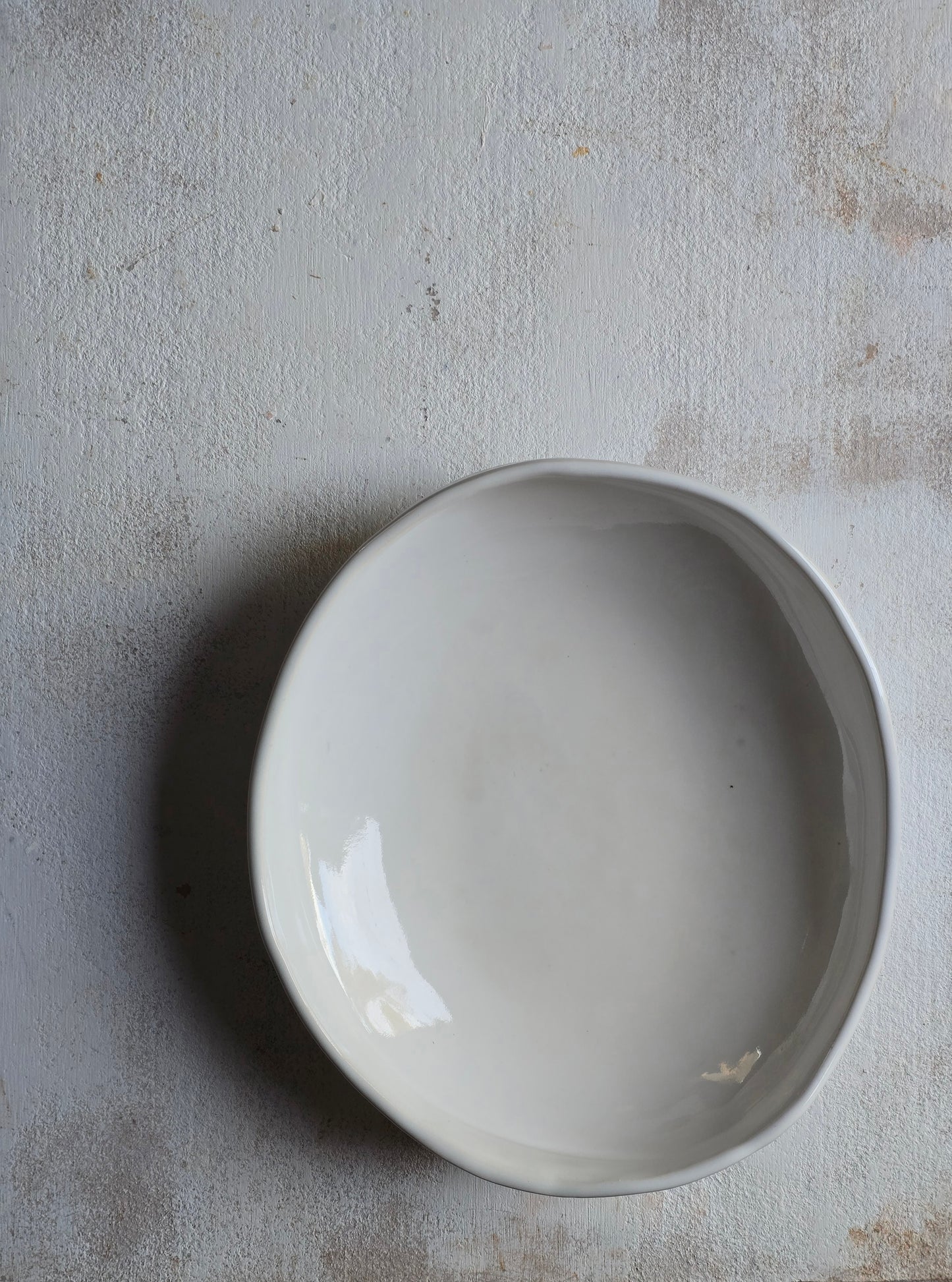 Minimalist Milky White Organic Bowl | Handcrafted Ceramic Serving & Fruit Bowl