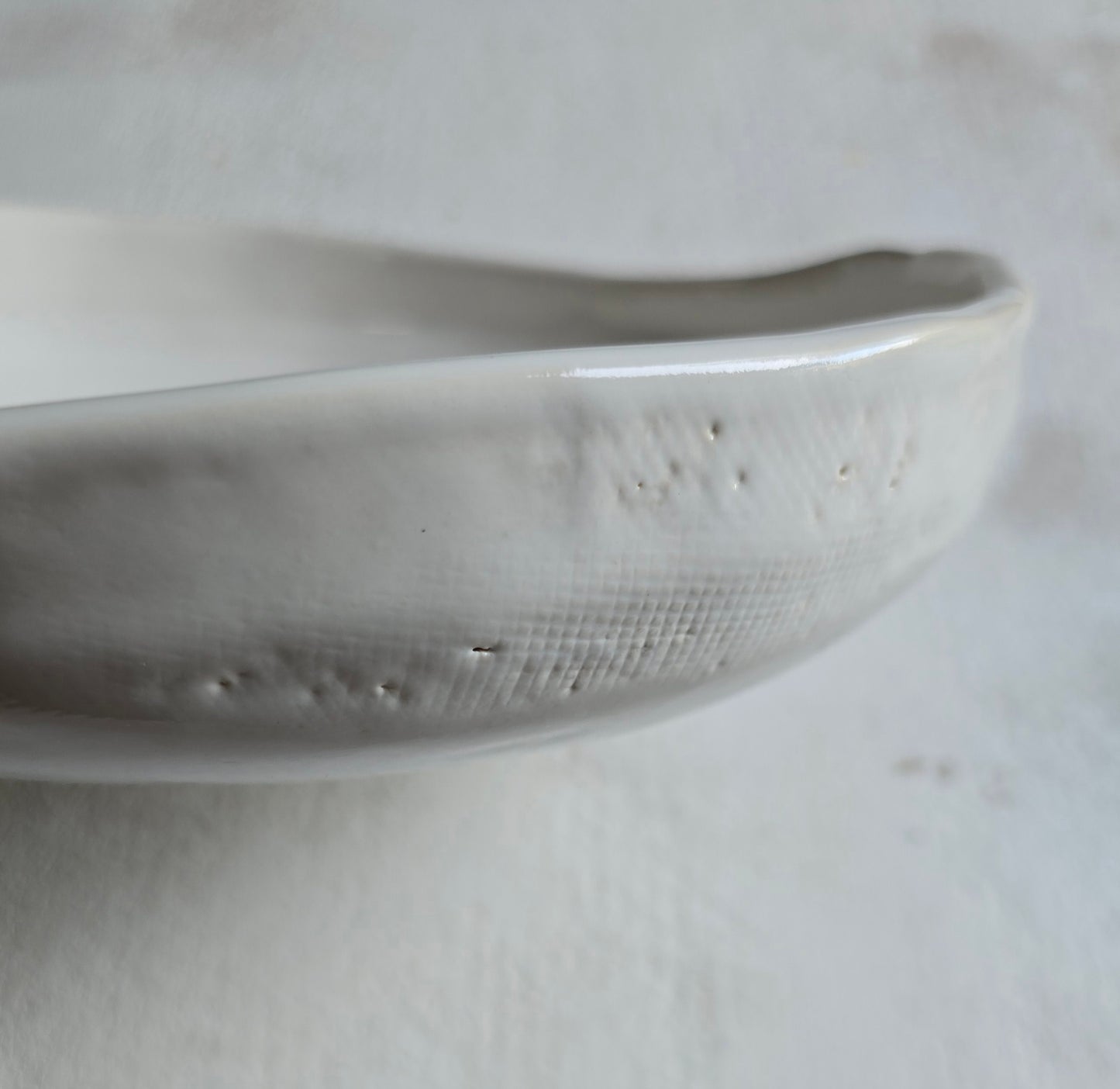 Minimalist Milky White Organic Bowl | Handcrafted Ceramic Serving & Fruit Bowl