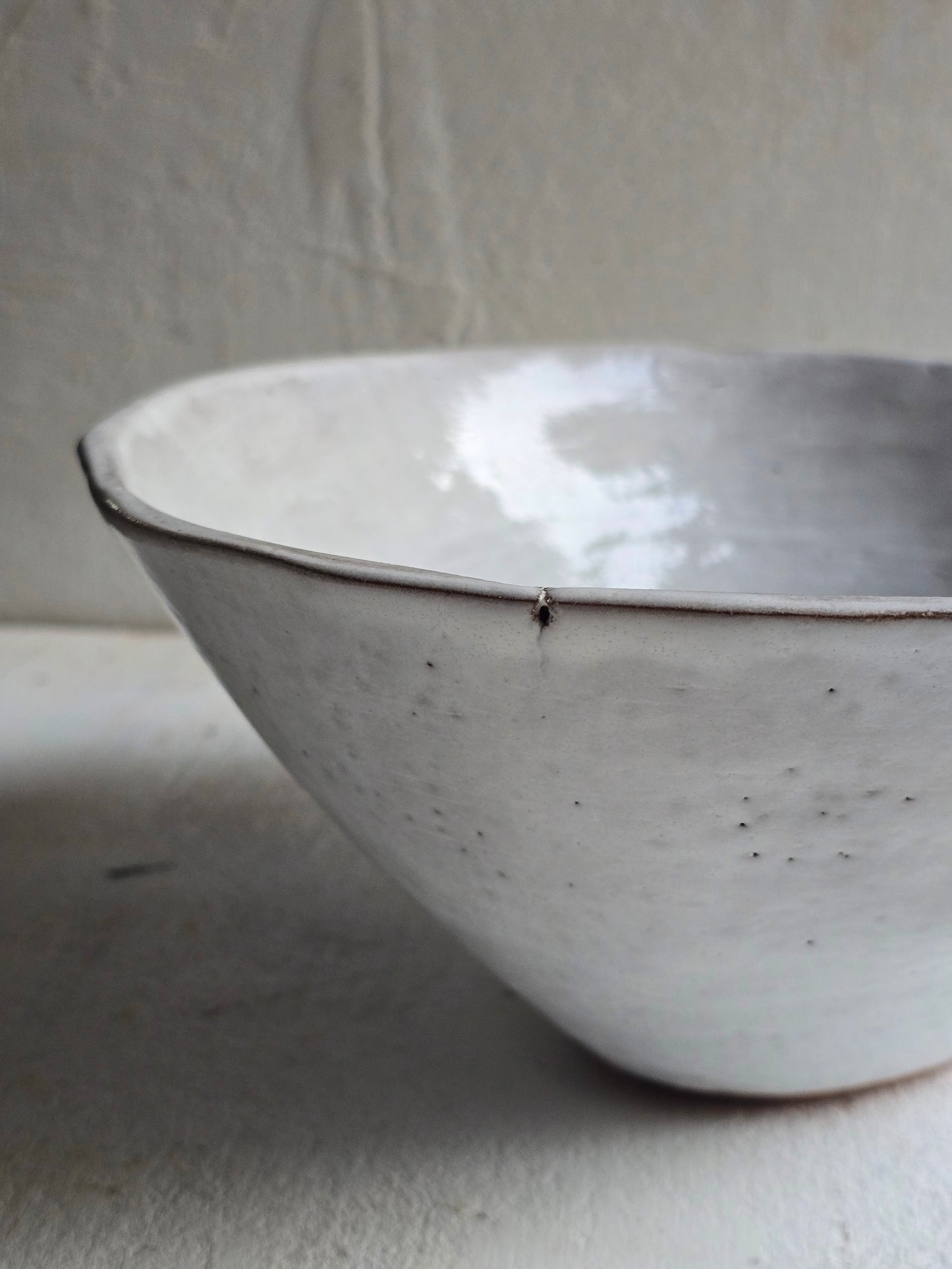 Stillness — Sculptural Handcrafted White Serving Bowl