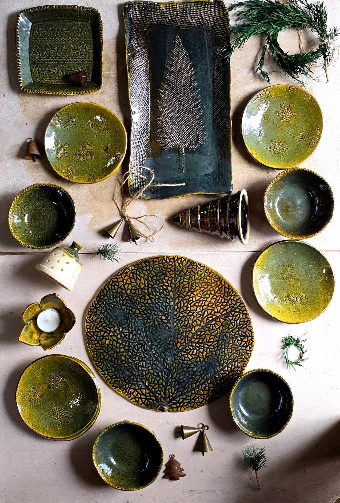 The Olive Green Christmas Tableware Collection