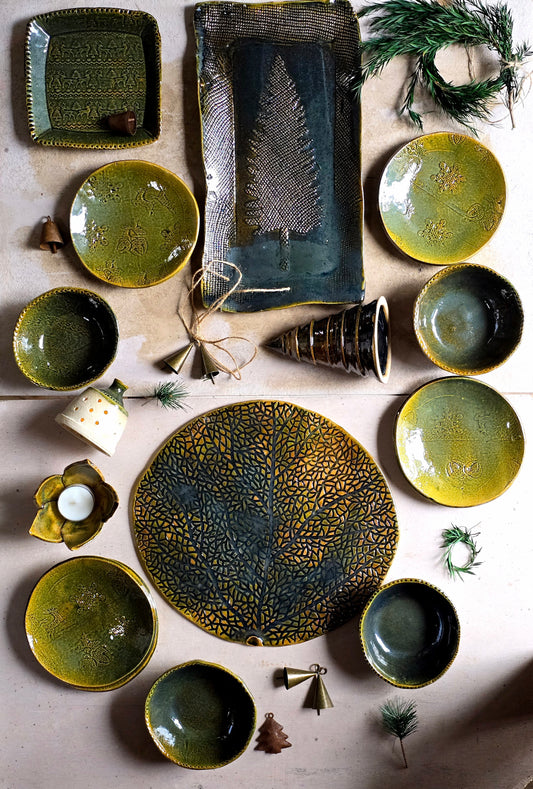 The Olive Green Christmas Tableware Collection