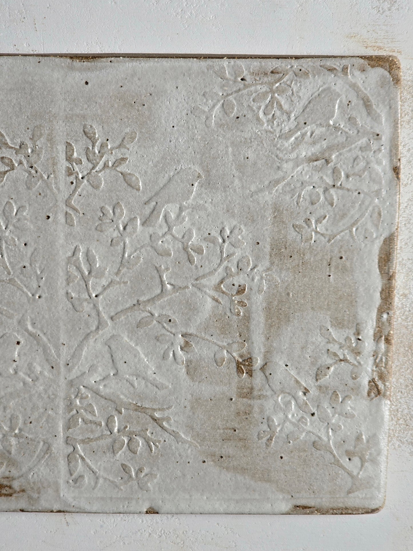 Ornate Ceramic Cheese Boards | Handcrafted Matte White with Natural Clay Accents