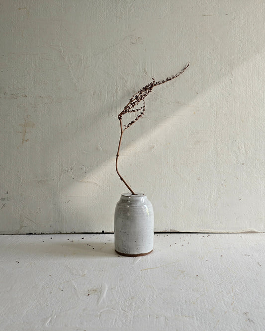 Handbuilt Terracotta  Vase – Silky White Glazed Sculptural Form