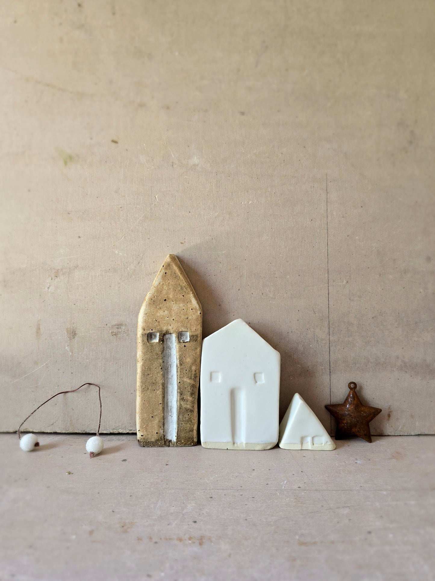 Rustic Browns & Olive Handcrafted Little Houses — Collection (Gift-Boxed & Unique)