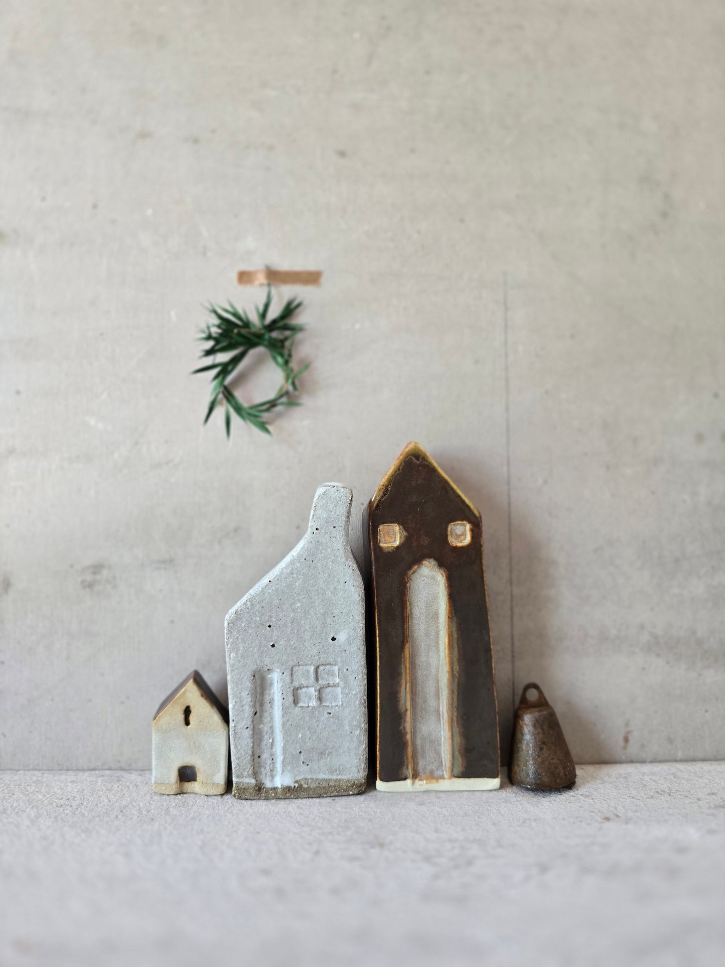 Rustic Browns & Olive Handcrafted Little Houses — Collection (Gift-Boxed & Unique)