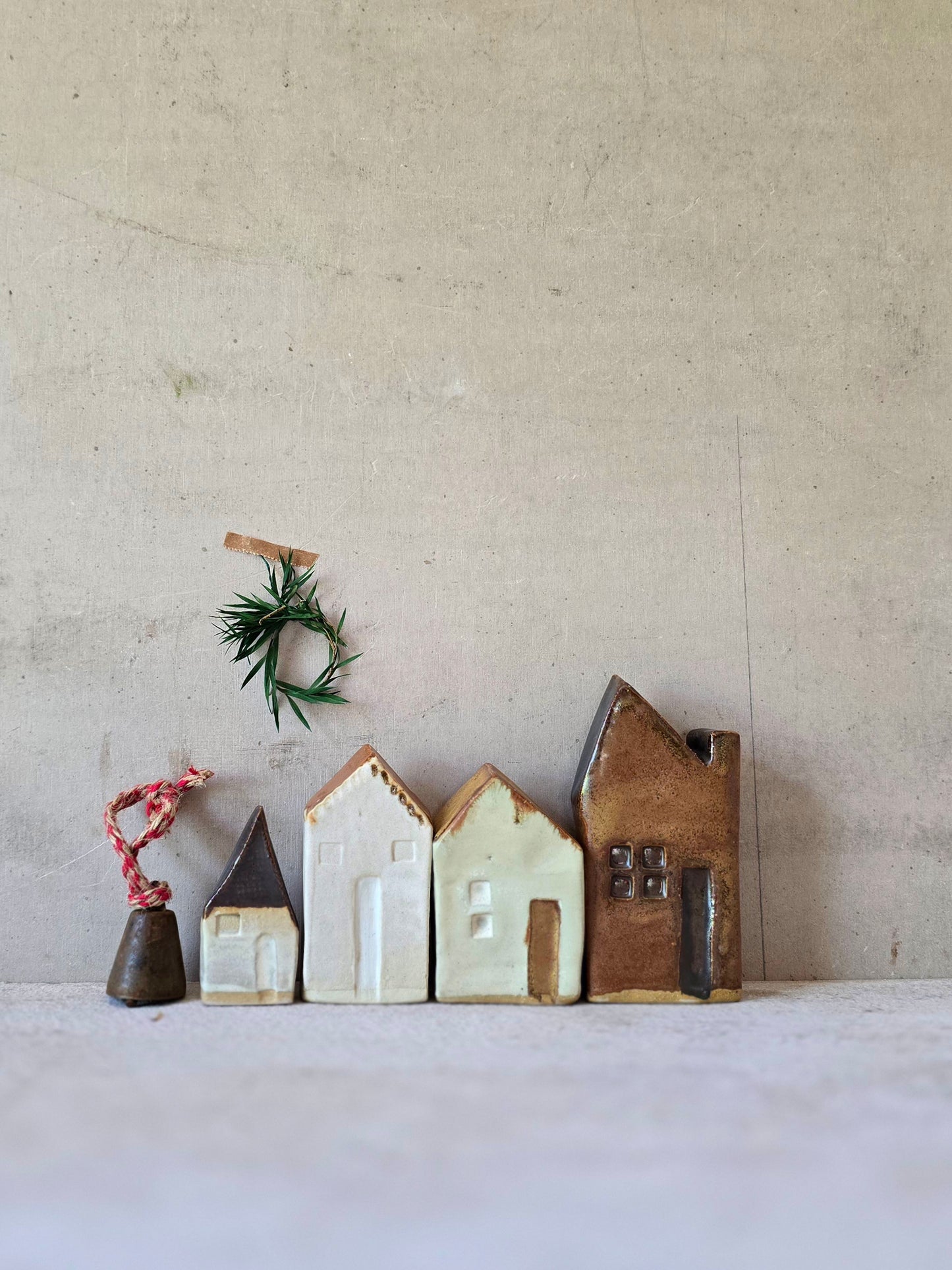 Rustic Browns & Olive Handcrafted Little Houses — Collection (Gift-Boxed & Unique)