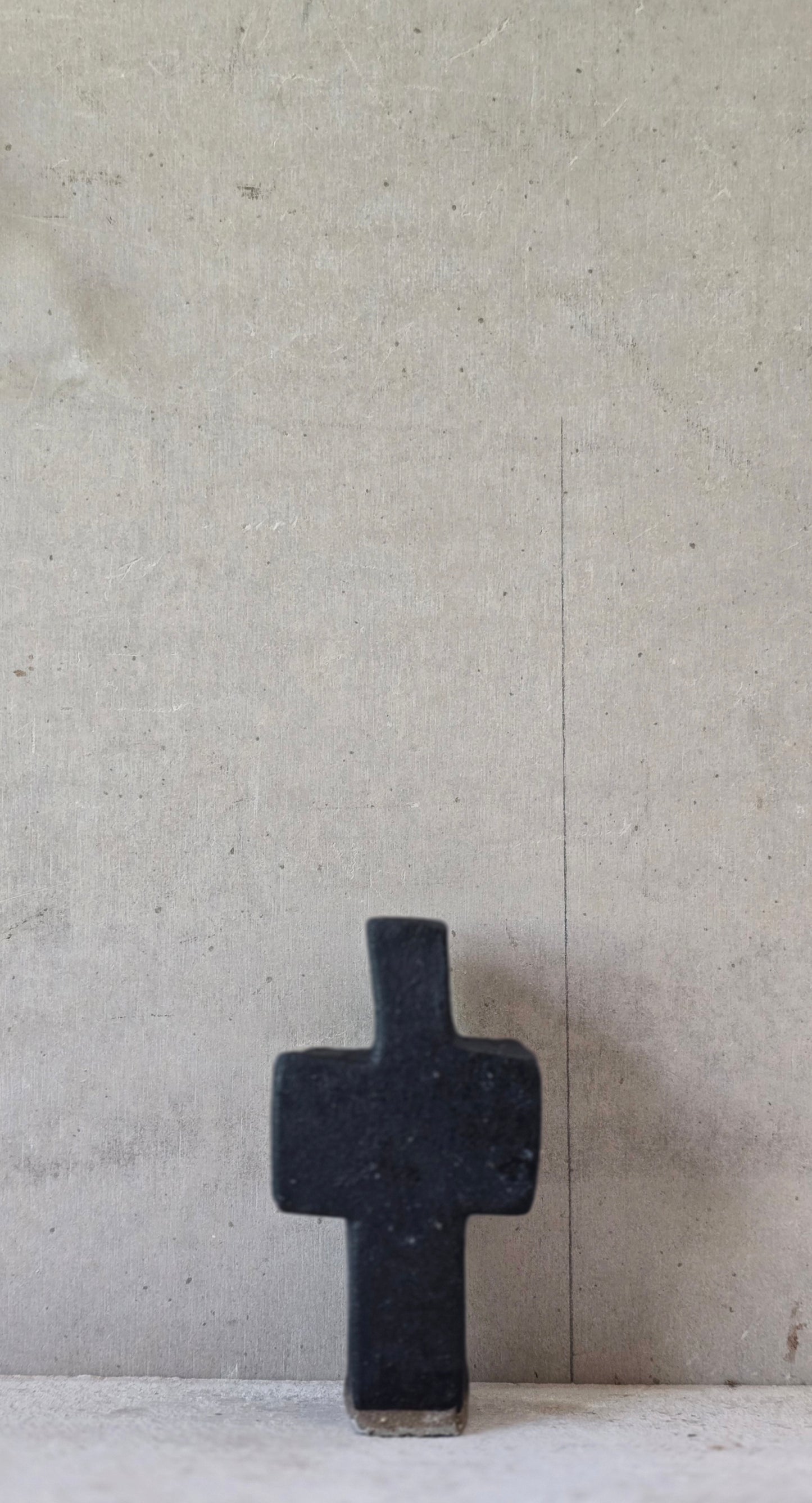 Handcrafted Matte Black Stoneware Crosses – Grounded Minimalist Spirit Forms