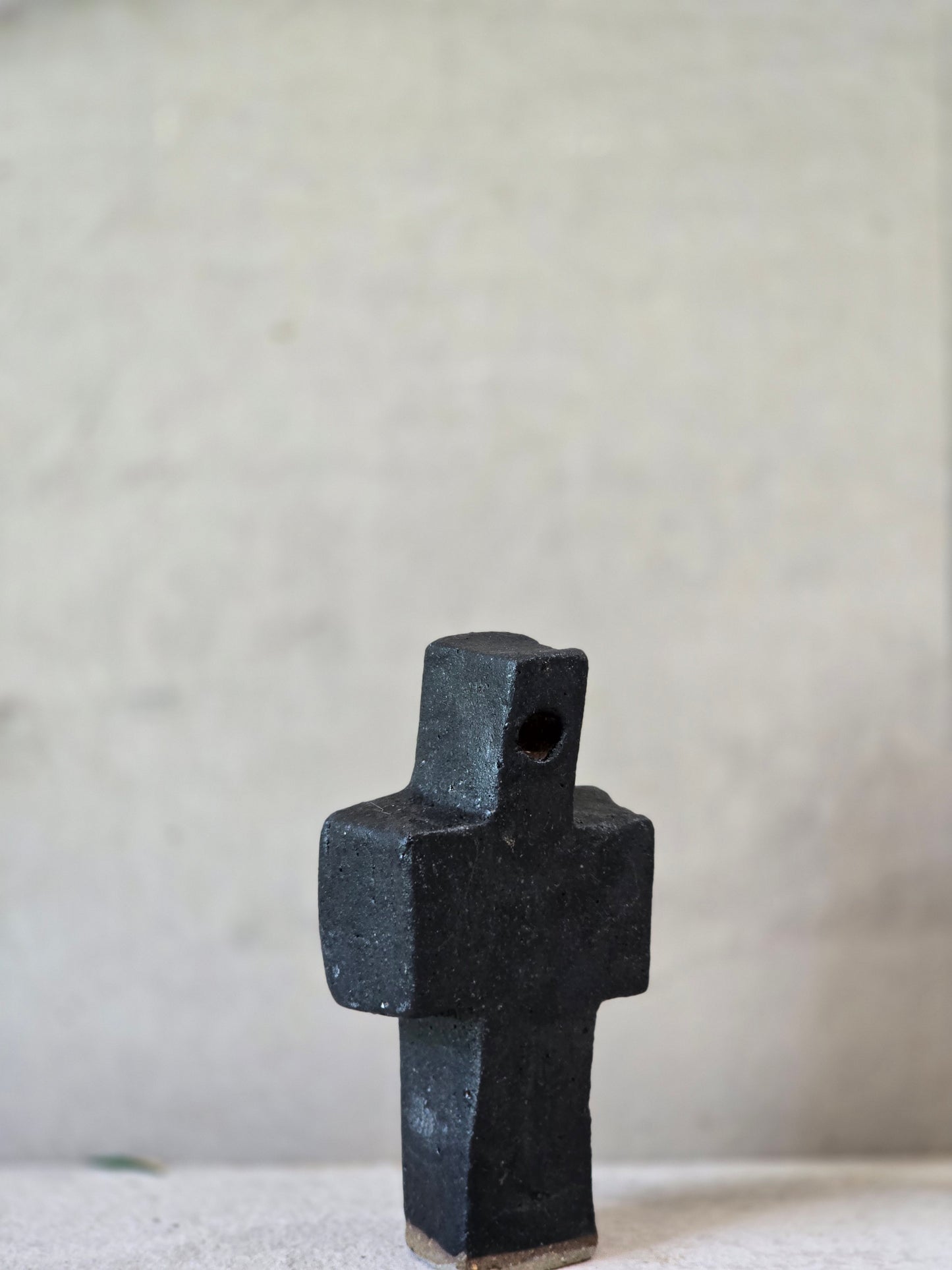 Handcrafted Matte Black Stoneware Crosses – Grounded Minimalist Spirit Forms