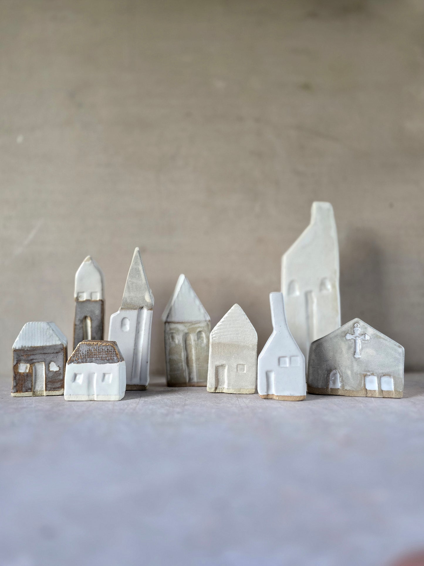 Handcrafted Little Houses — Soft Neutrals Collection (Gift-Boxed & Unique)